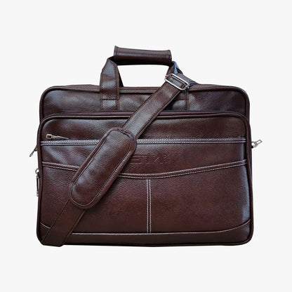 Loggin Synthetic Leather Laptop Executive Bag maroon Allen Solly