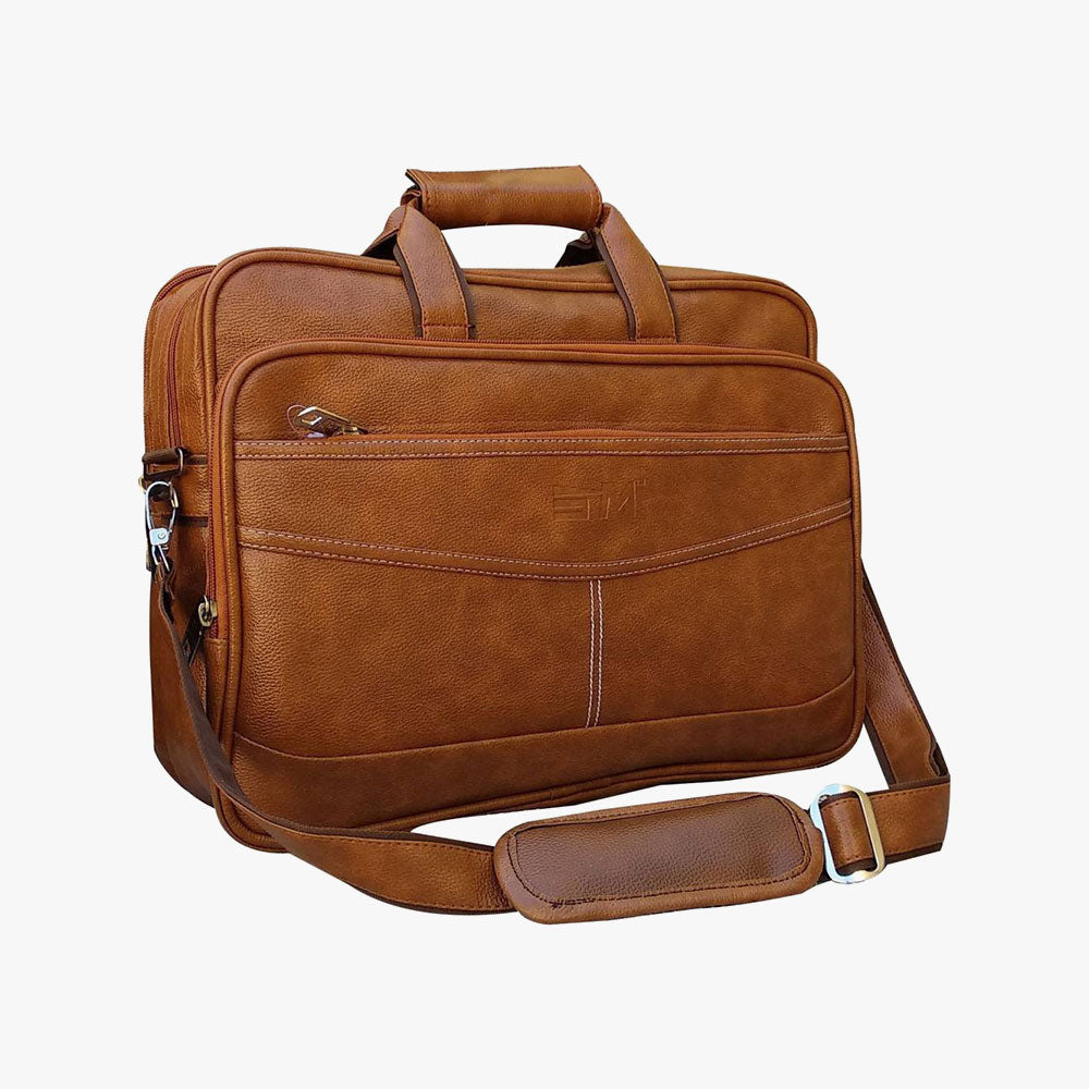 Loggin Synthetic Leather Laptop Executive Bag Allen Solly