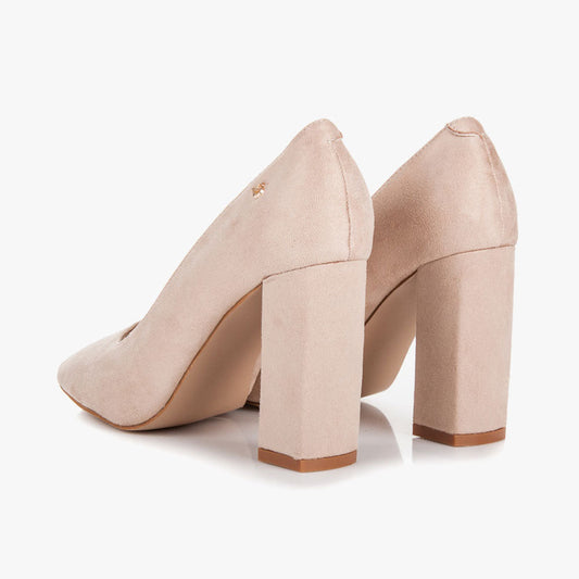 Lizoleor Slip On Block Heels Pointed Toe Wrangler
