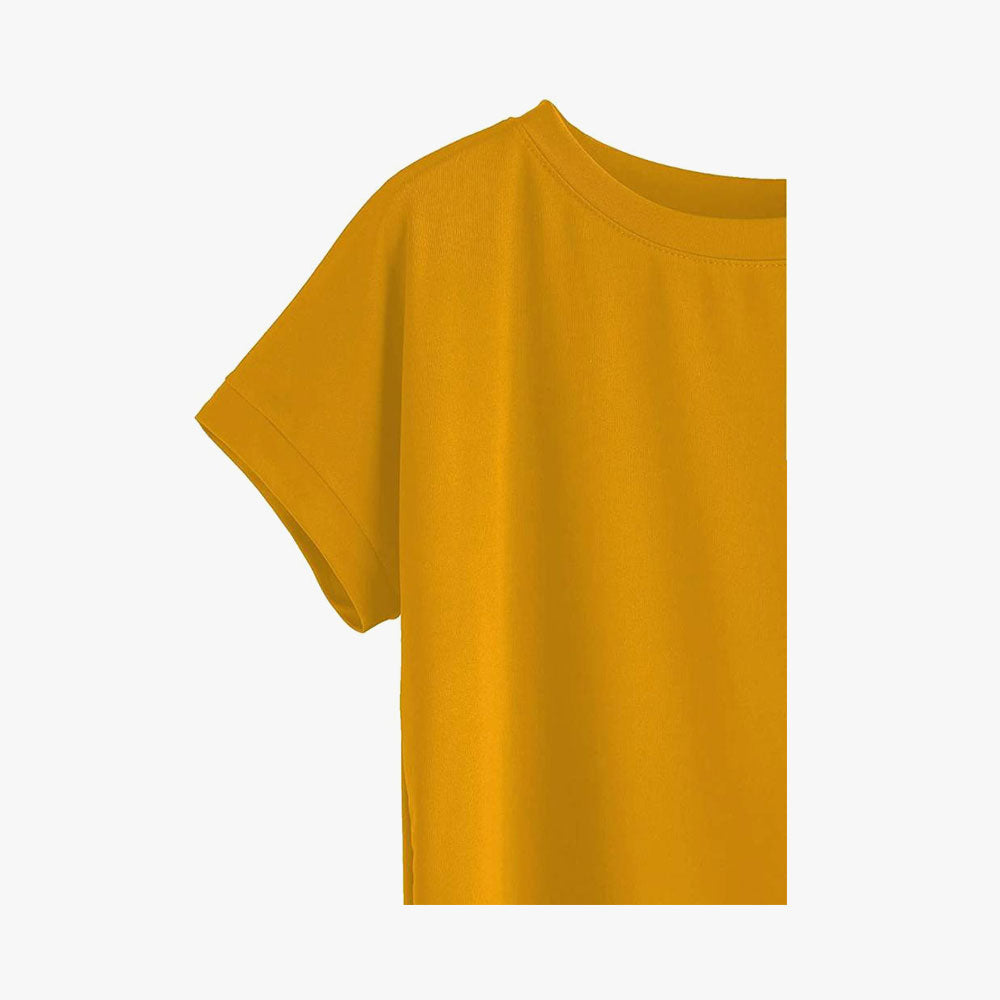 Women Solid Round Neck Cotton T-Shirt Allen Solly