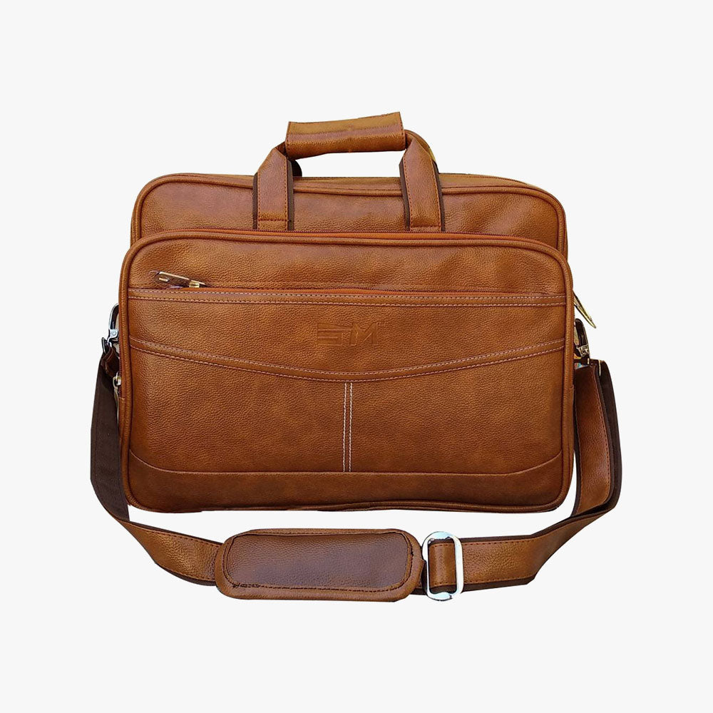 Loggin Synthetic Leather Laptop Executive Bag Allen Solly
