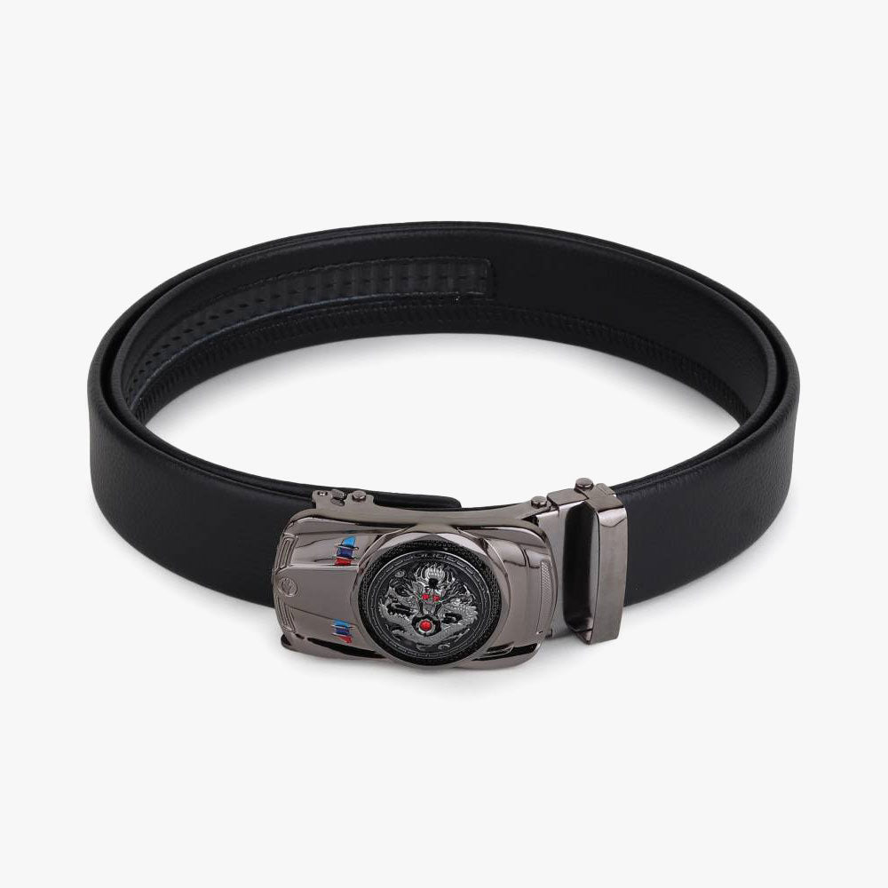 Just Style Men Black Artificial Leather Belt PUMA