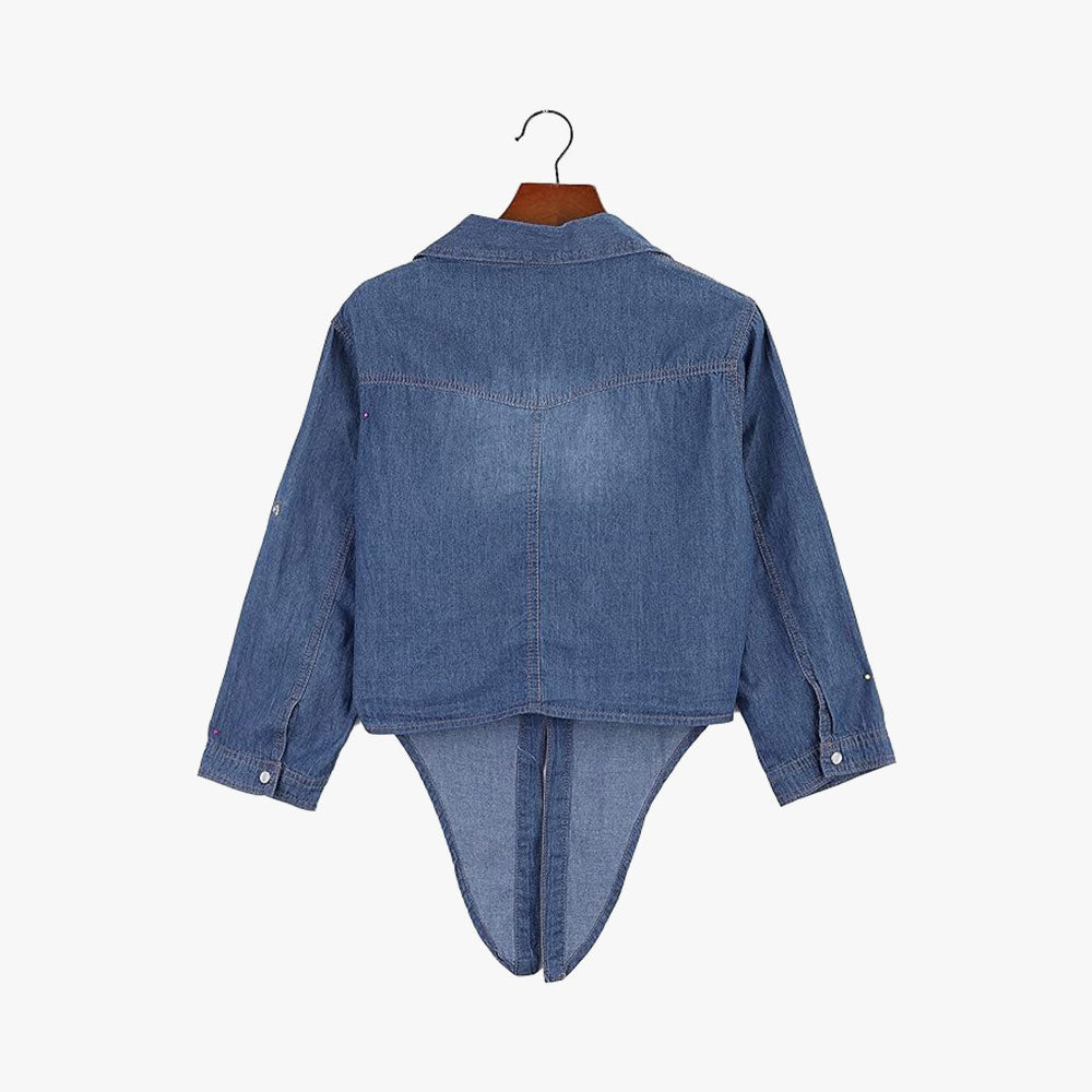 Denim Jean Top Jacket Sleeve Crop Women PUMA