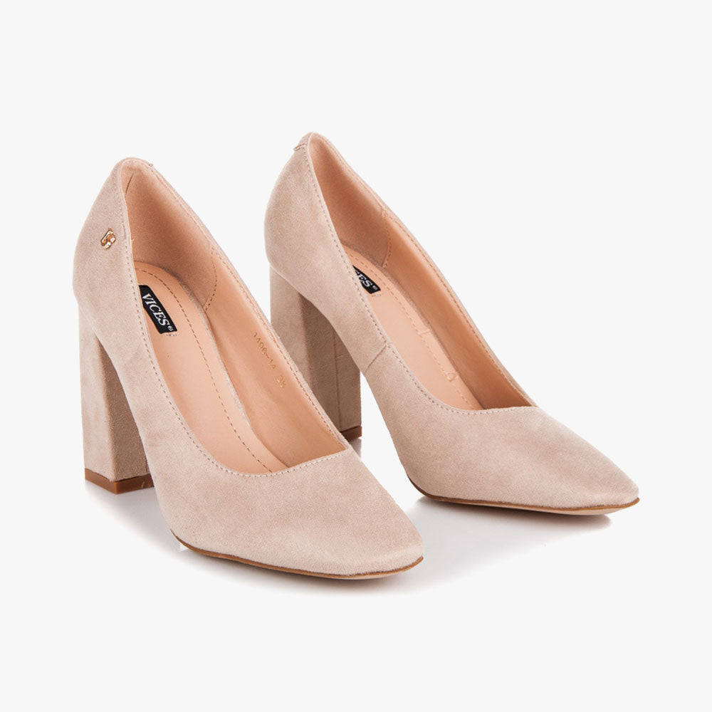 Lizoleor Slip On Block Heels Pointed Toe Wrangler