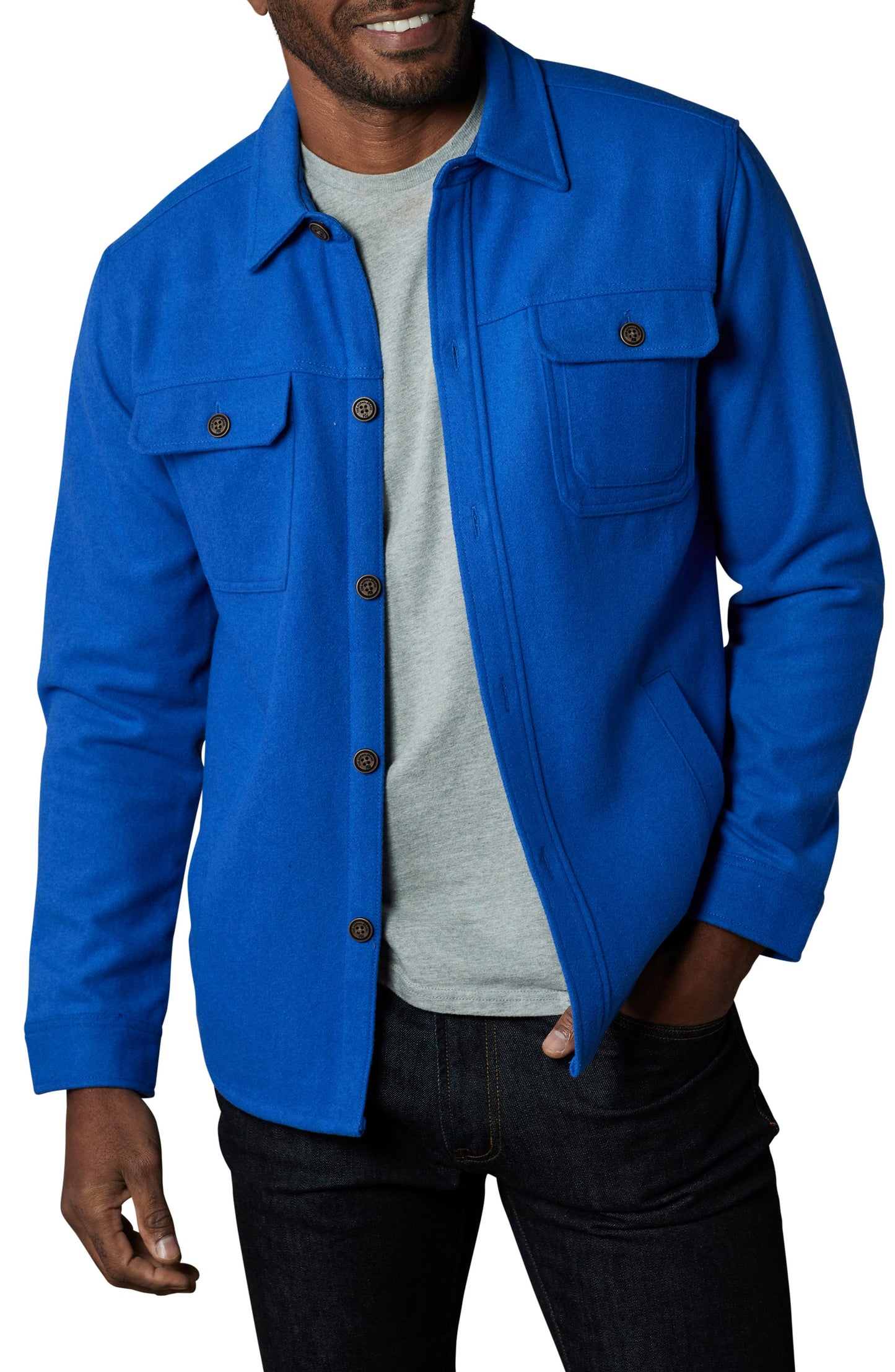 Brightside Flannel Lined Workwear Jacket Cobalt Call Me Petty