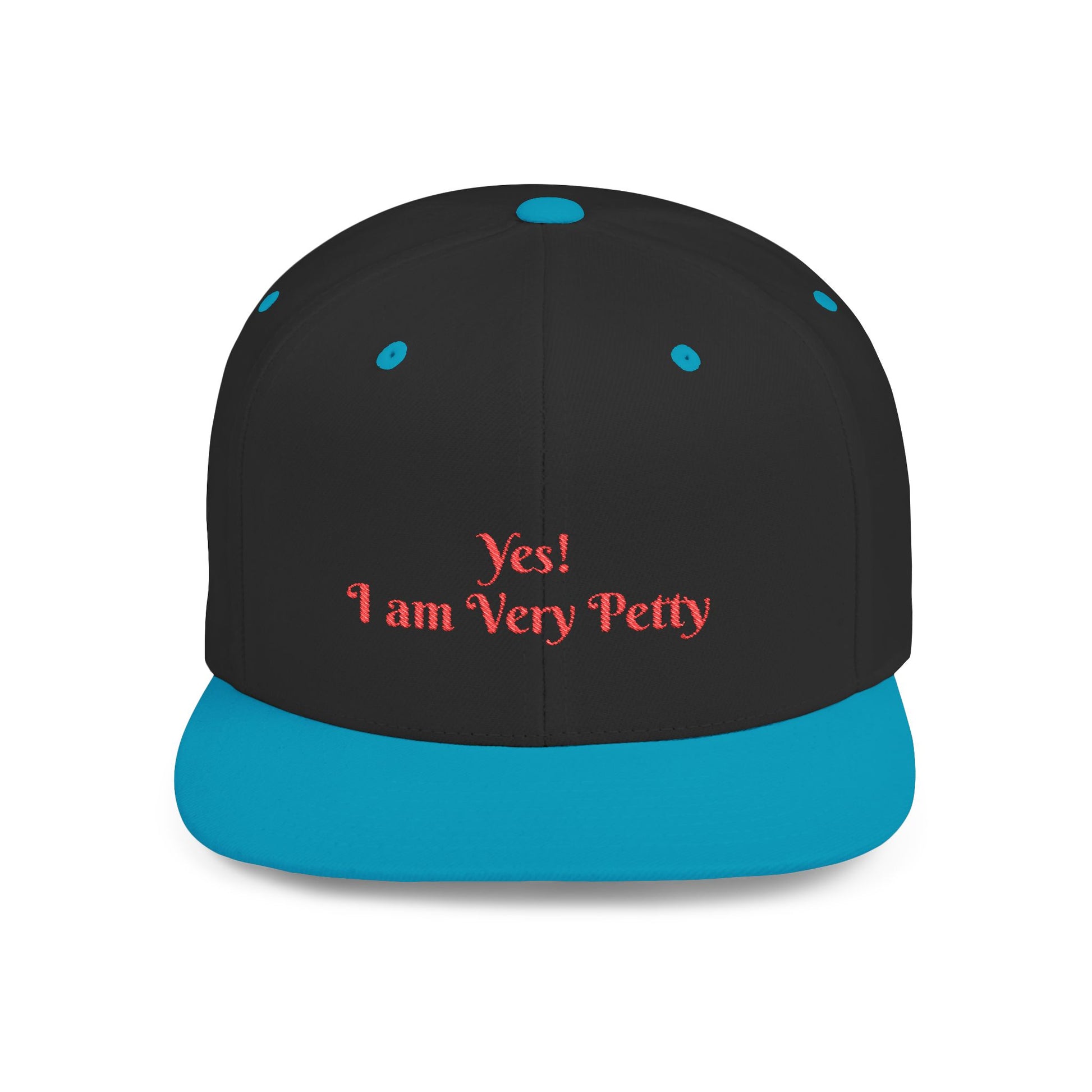 Petty Flat Bill Snapback Cap One size Black Teal Printify