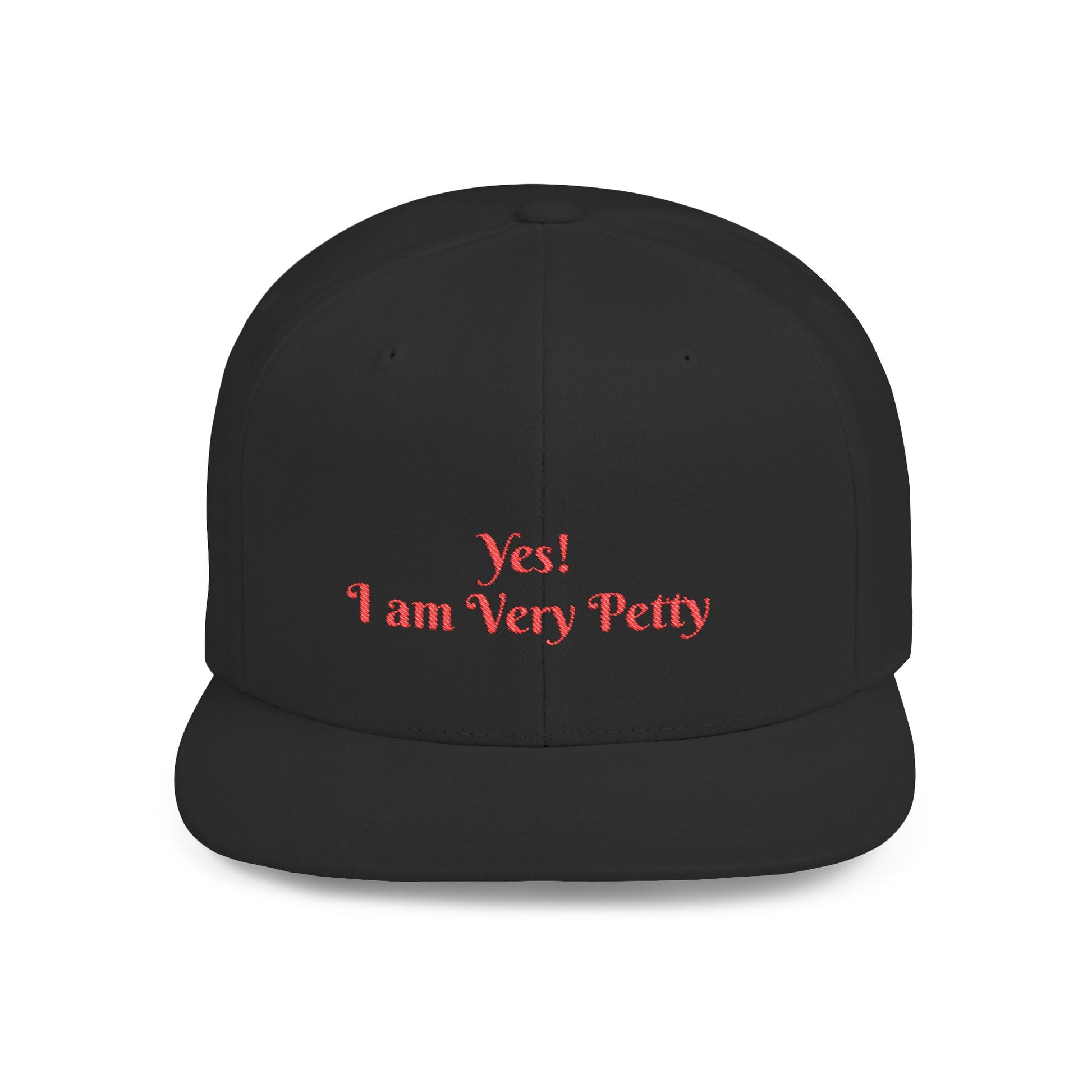 Petty Flat Bill Snapback Cap One size Black Printify
