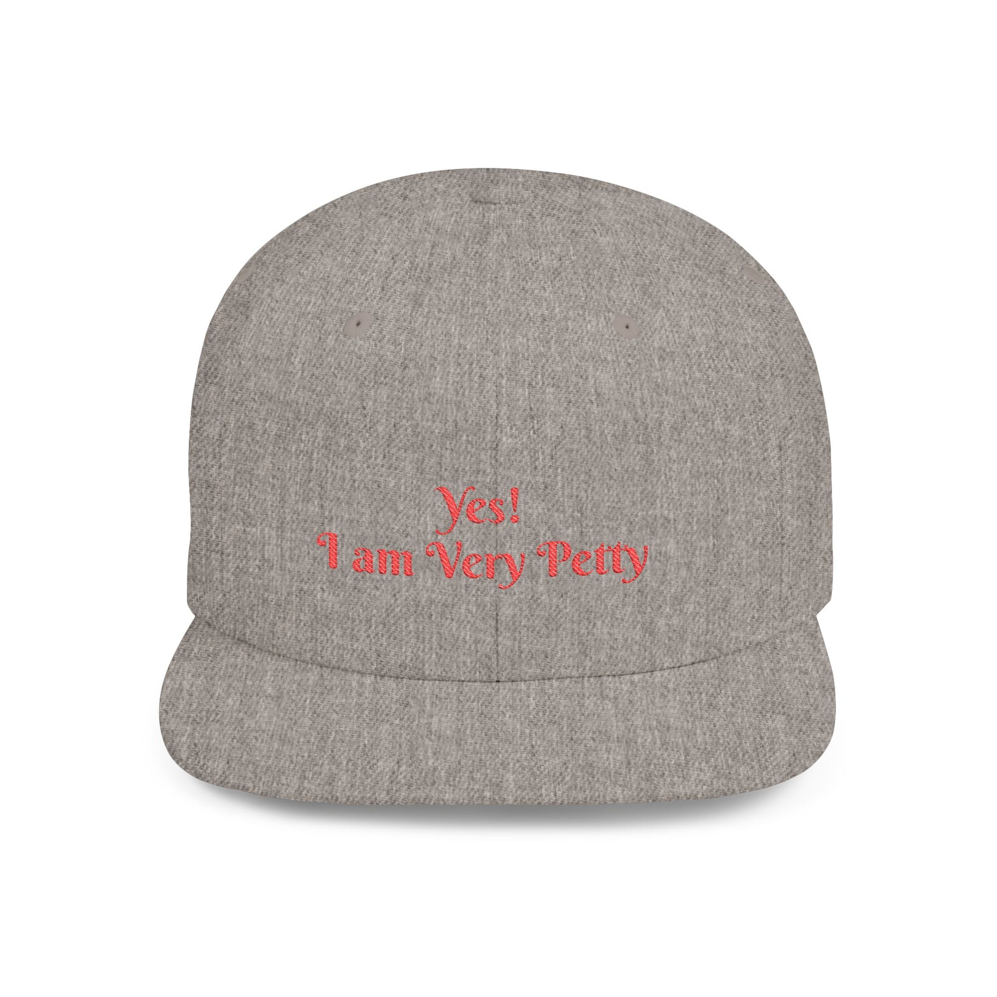 Petty Flat Bill Snapback Cap One size Heather Grey Printify