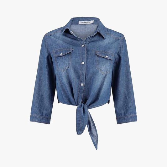 Denim Jean Top Jacket Sleeve Crop Women Medium PUMA
