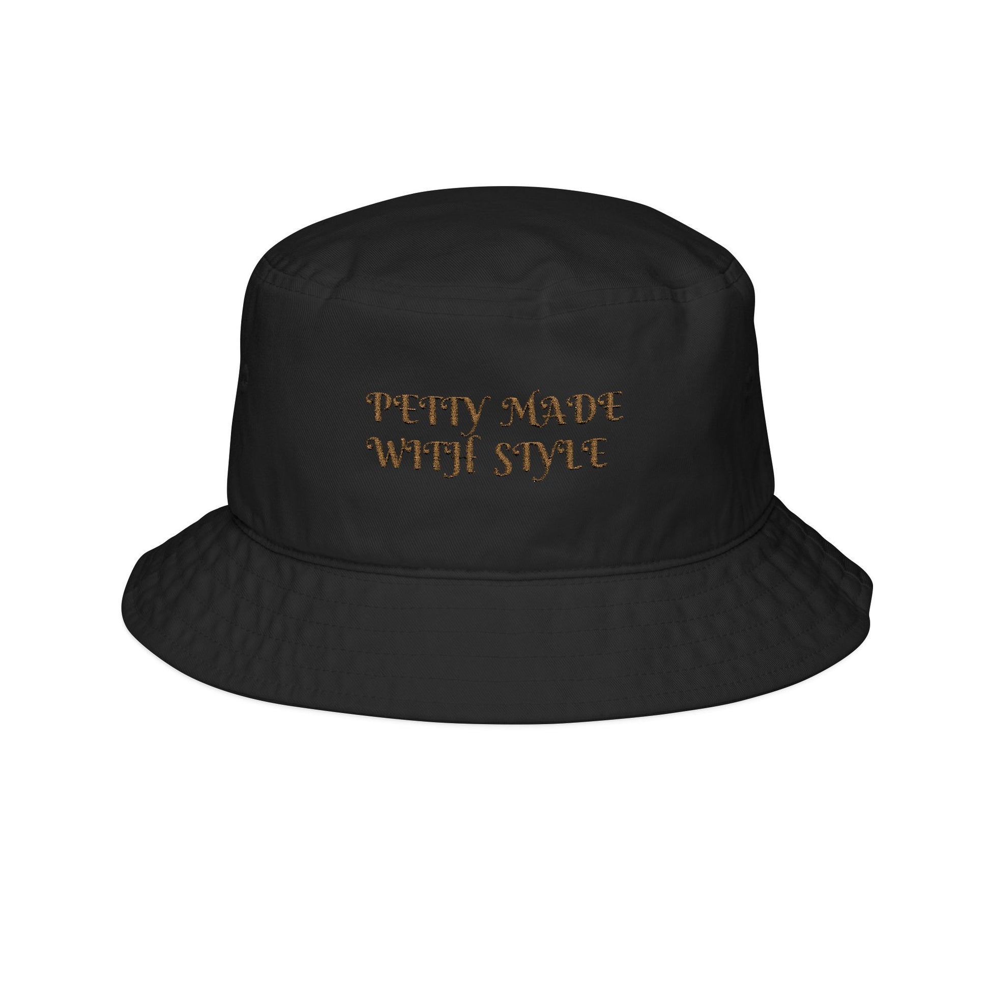 Bucket Hat - Embroidered 'Petty Made with Style One size Black Printify