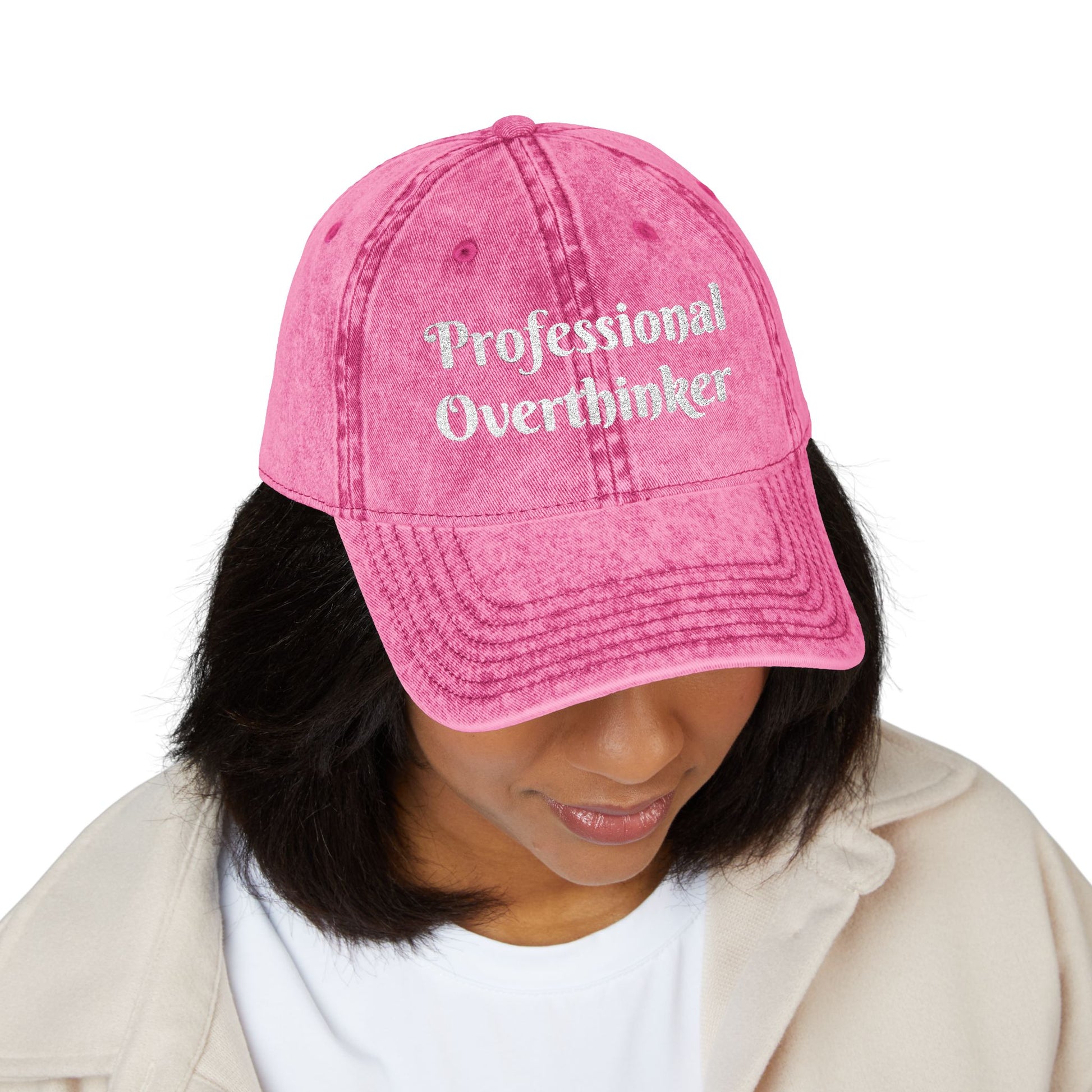 Professional Overthinker Vintage Embroidered Cap Hat Printify