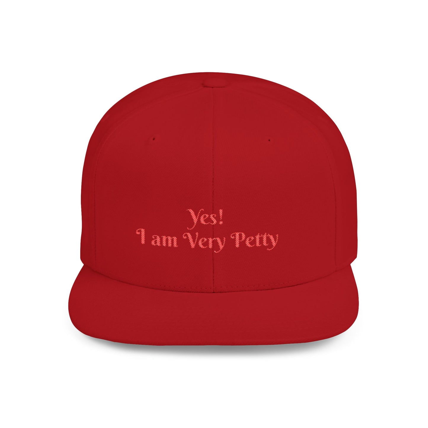 Petty Flat Bill Snapback Cap One size Red Printify