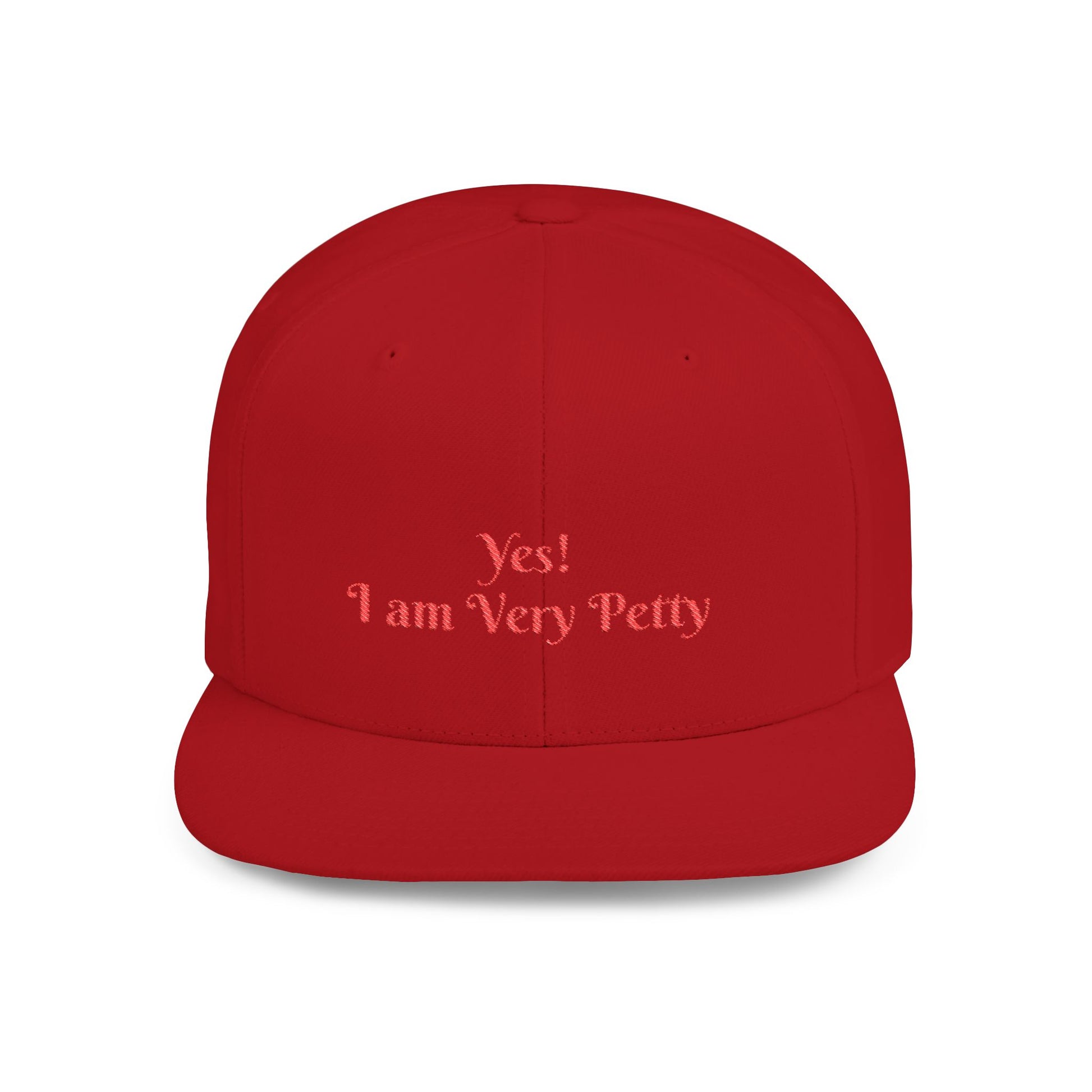 Petty Flat Bill Snapback Cap One size Red Printify