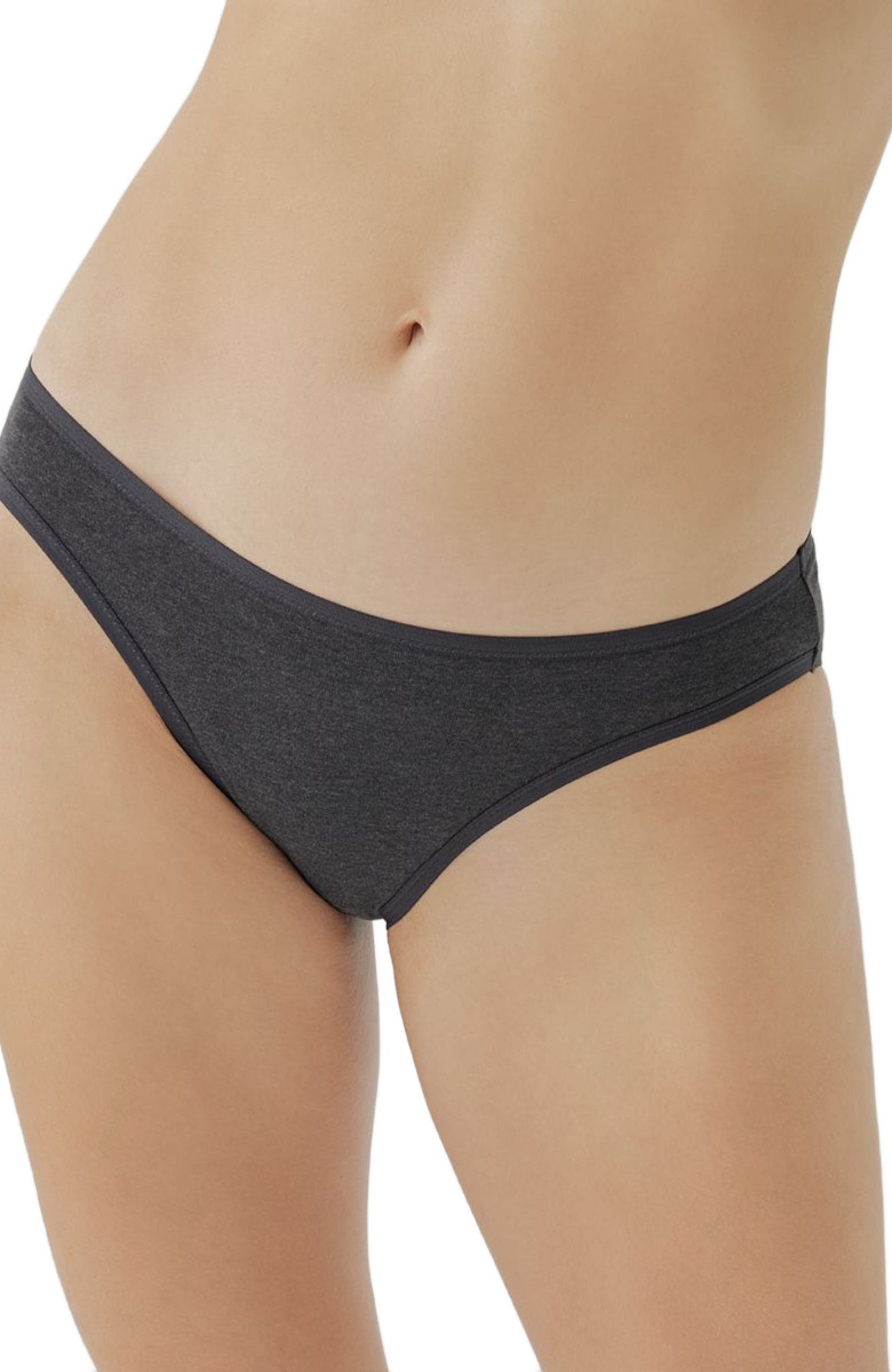 Organic Cotton Everyday Classic Fit Bikini 6-Pack Charcoal Basics Call Me Petty