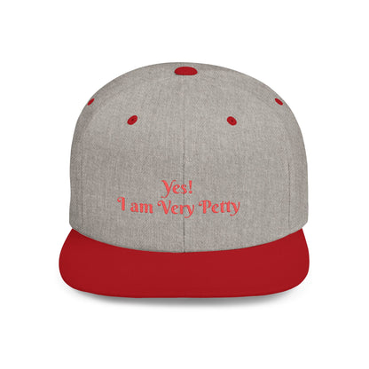 Petty Flat Bill Snapback Cap One size Heather Grey Red Printify