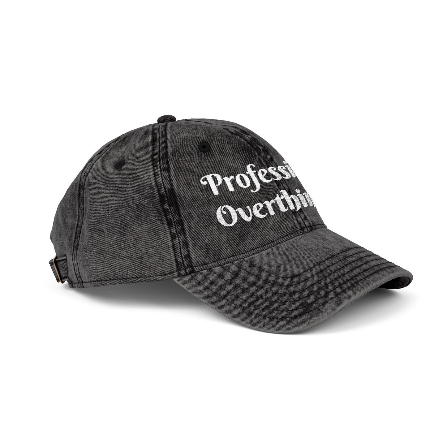 Professional Overthinker Vintage Embroidered Cap Hat Printify