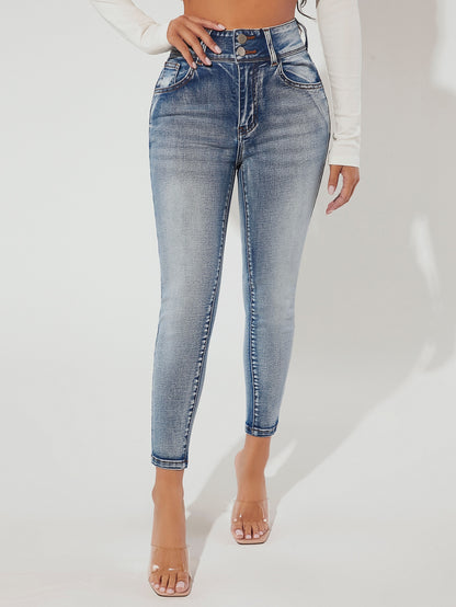 Bleach Wash Skinny Jeans Call Me Petty