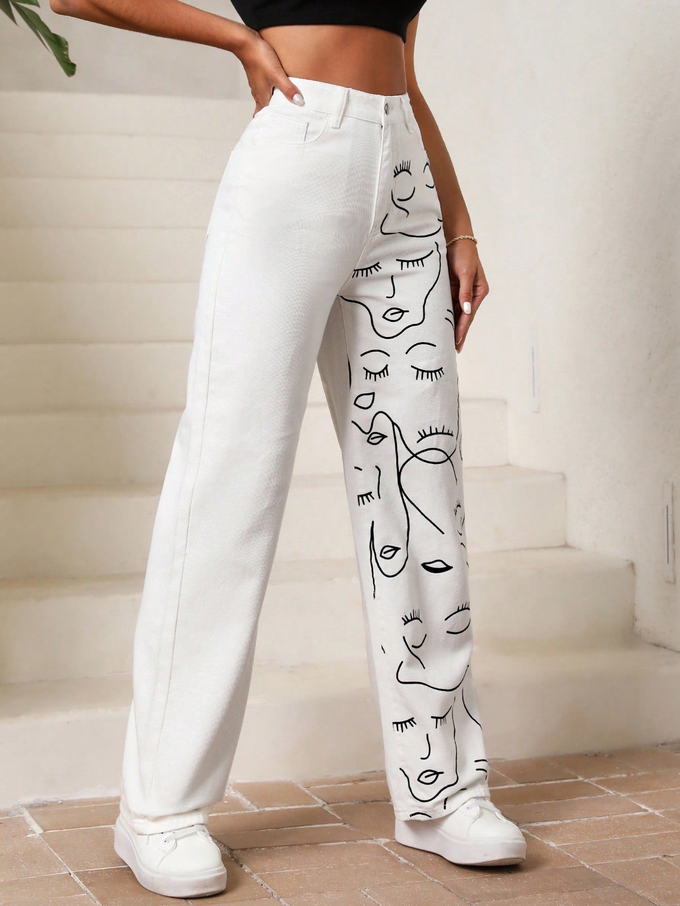 Figure Graphic Straight Leg Jeans Call Me Petty
