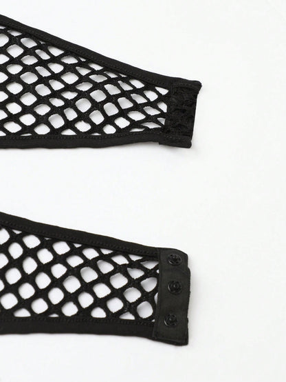 Fishnet Plunging Neck High Cut Bodysuit Call Me Petty