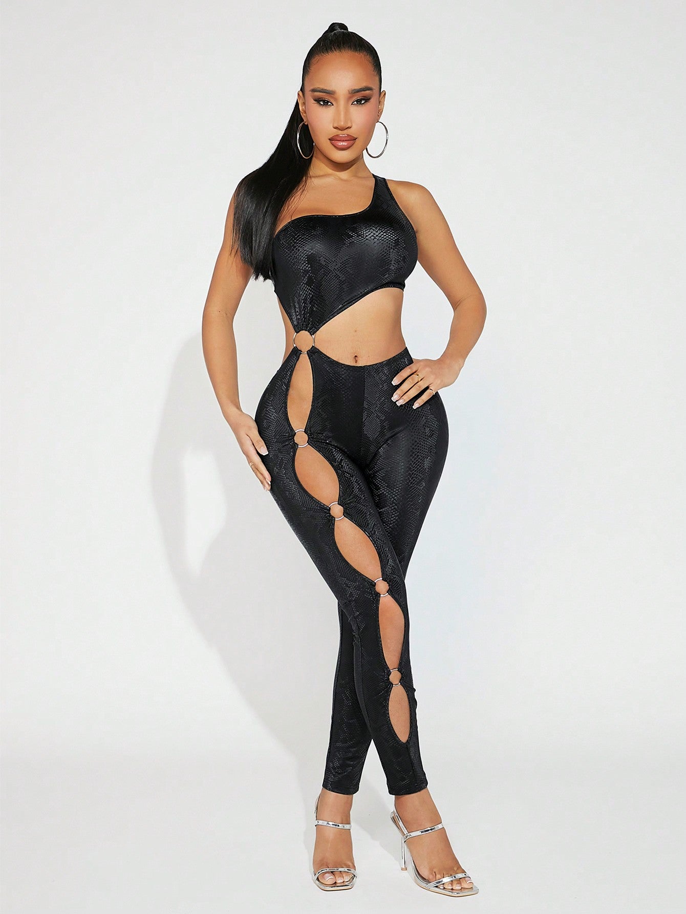 Blac Snake Print Hollow Out Jumpsuit Call Me Petty
