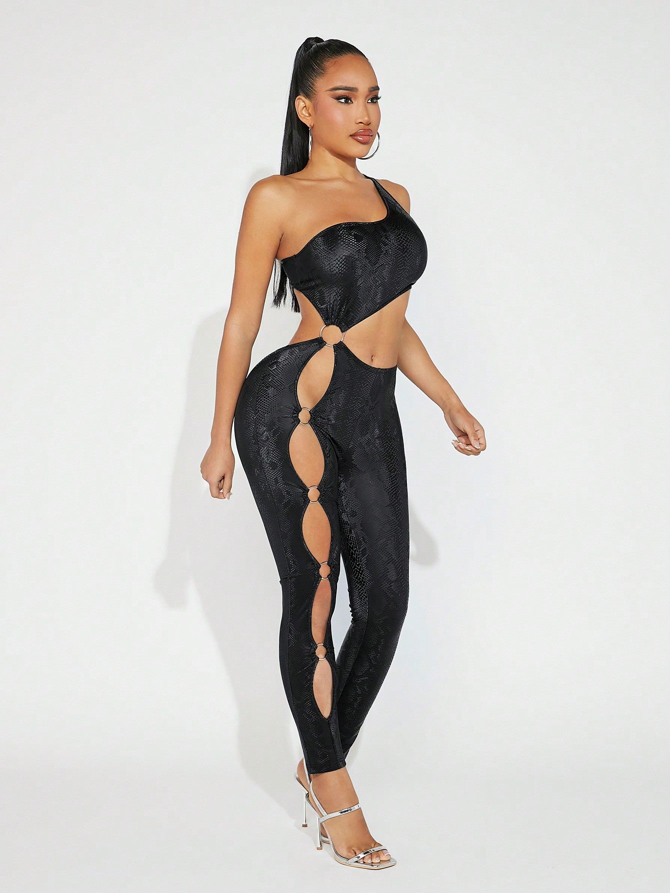 Blac Snake Print Hollow Out Jumpsuit Call Me Petty