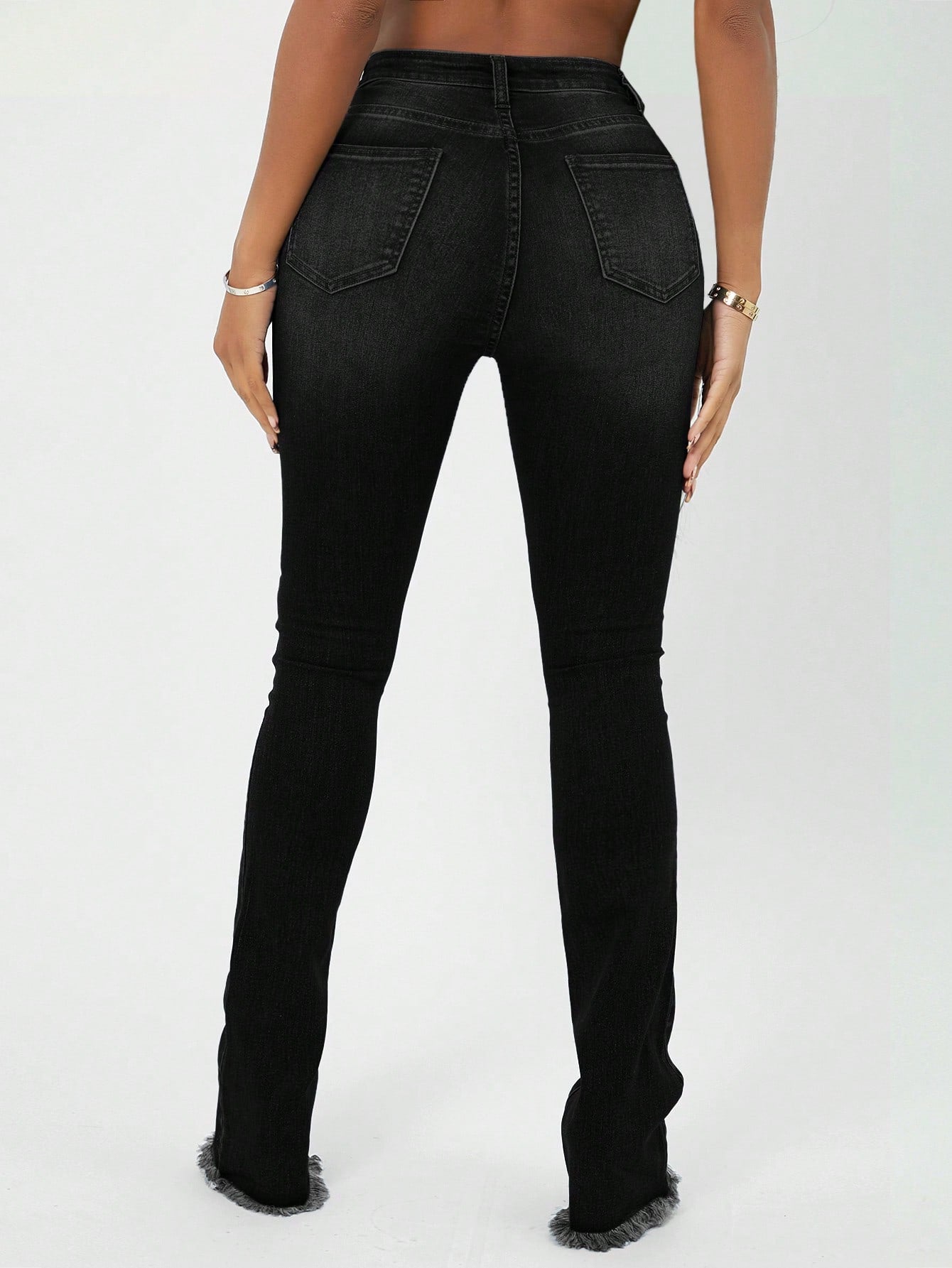 High Waist Ripped Raw Hem Skinny Jeans Call Me Petty