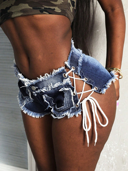 Fashionable Brushed Denim Shorts Call Me Petty