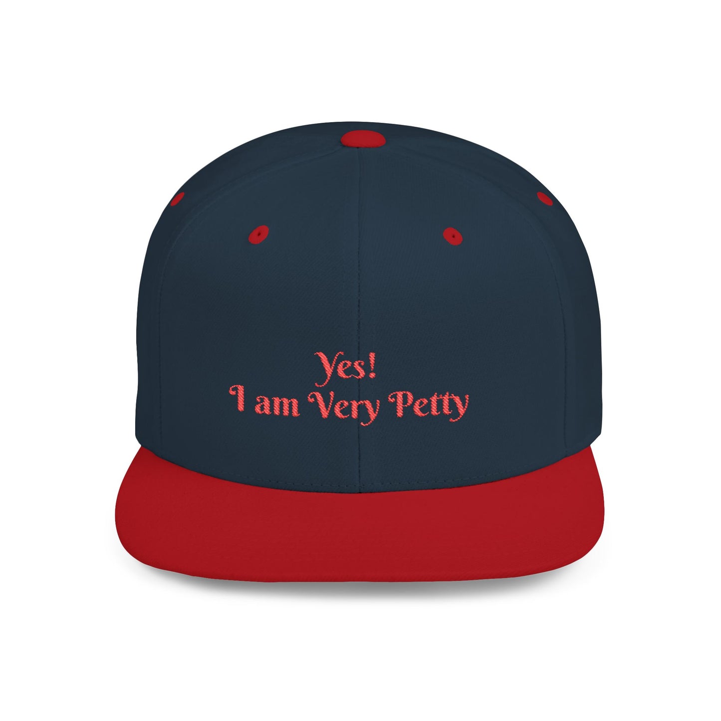 Petty Flat Bill Snapback Cap One size Navy Red Printify