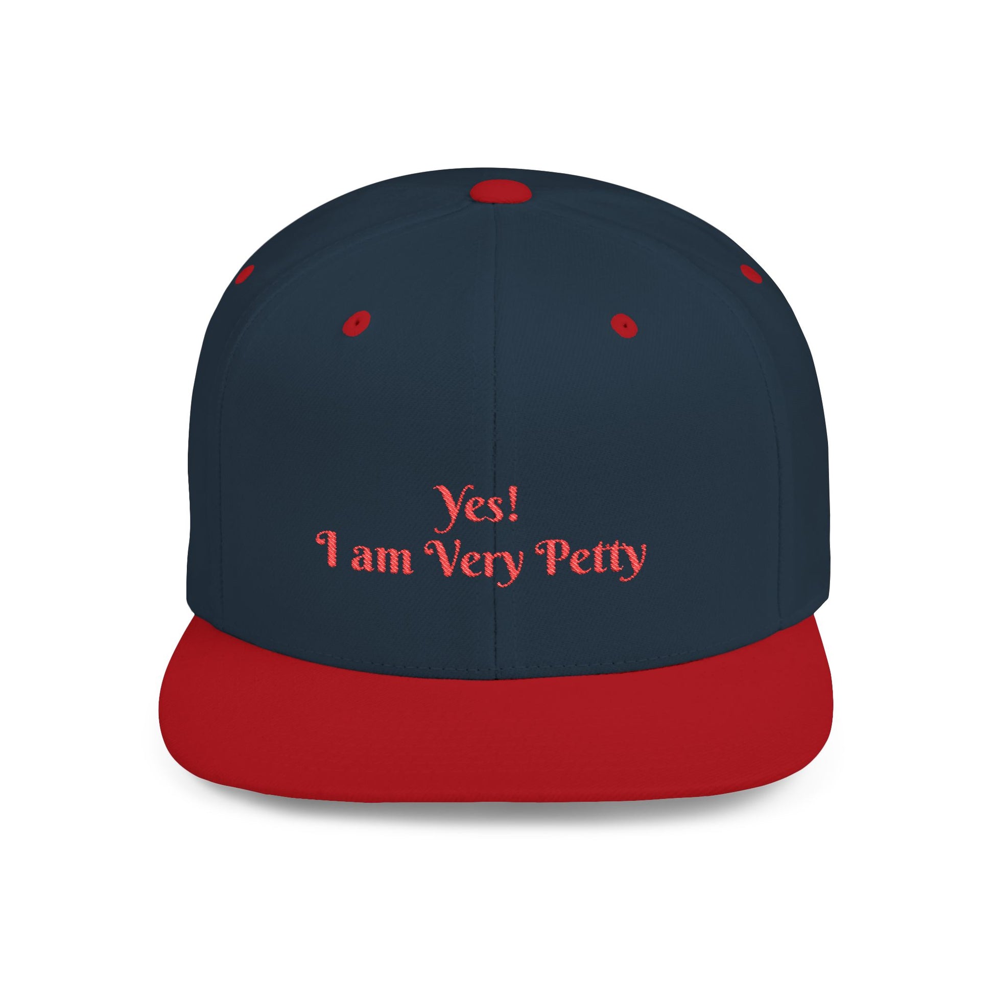 Petty Flat Bill Snapback Cap One size Navy Red Printify