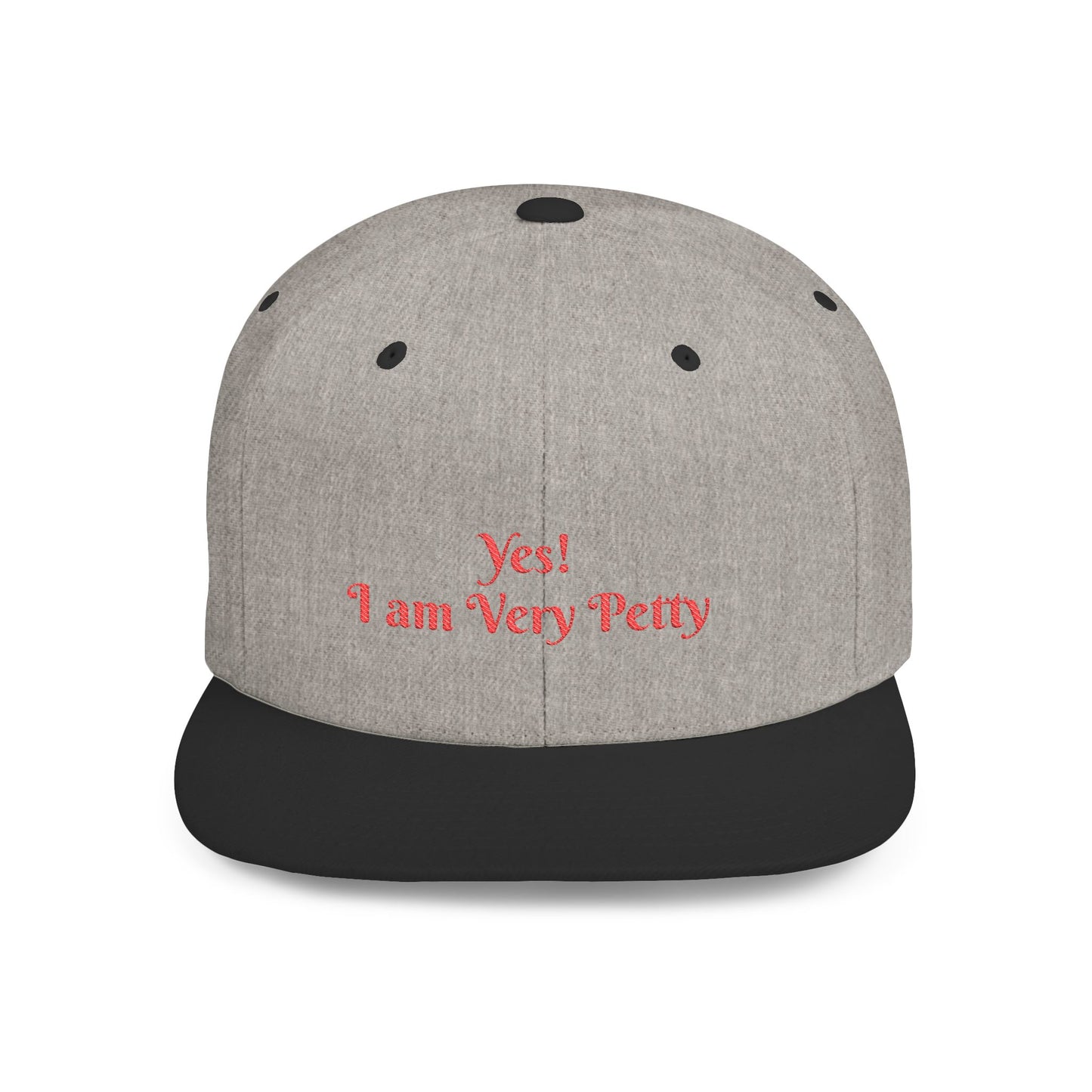 Petty Flat Bill Snapback Cap One size Heather Grey Black Printify