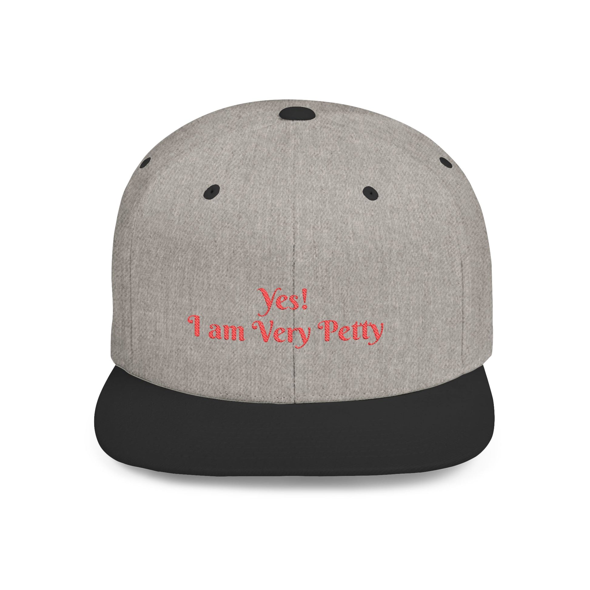 Petty Flat Bill Snapback Cap One size Heather Grey Black Printify
