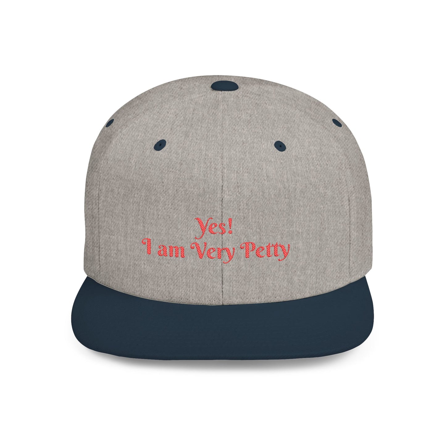 Petty Flat Bill Snapback Cap One size Heather Grey Navy Printify