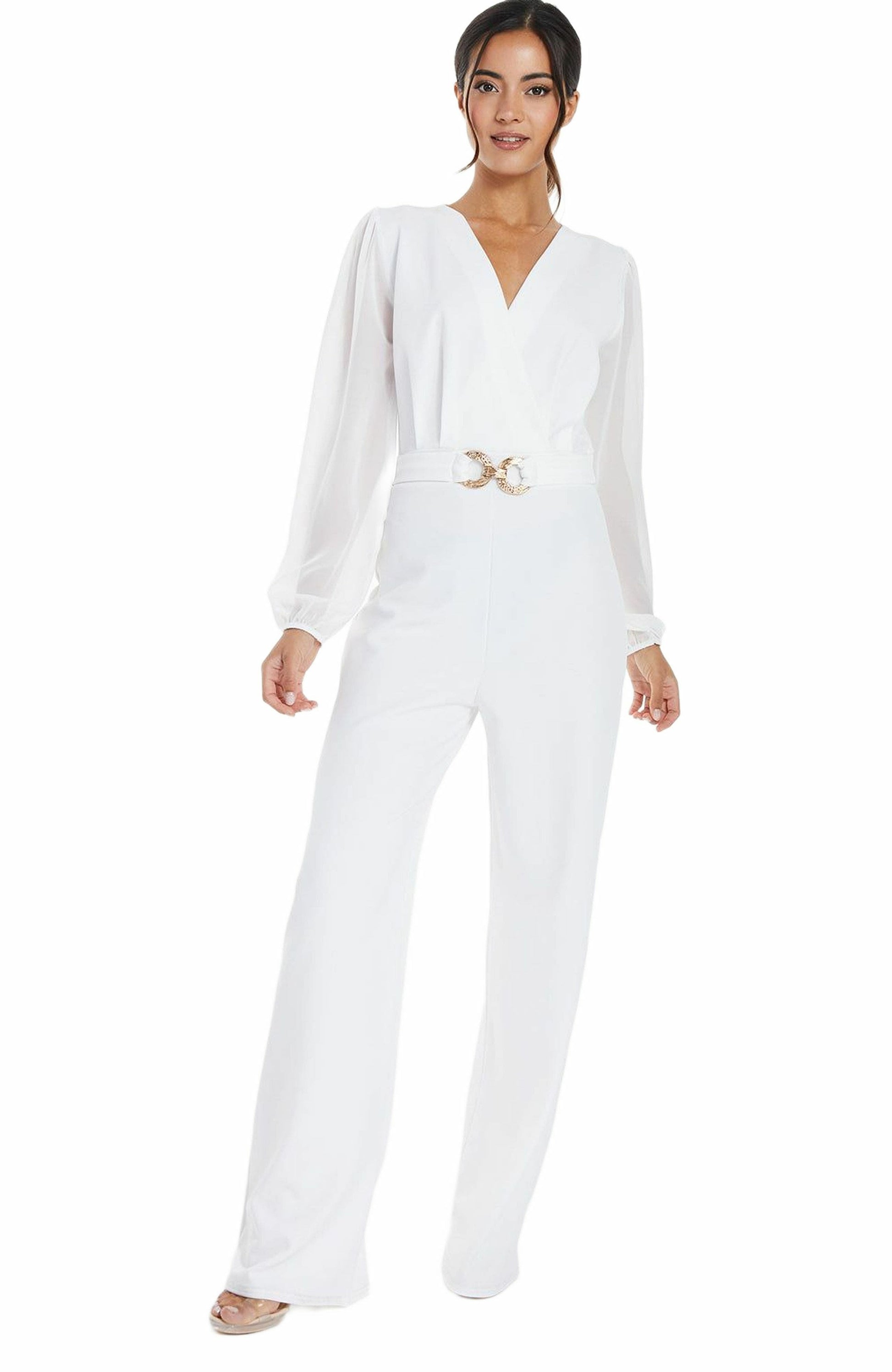 Chiffon Buckle Palazzo Jumpsuit Call Me Petty