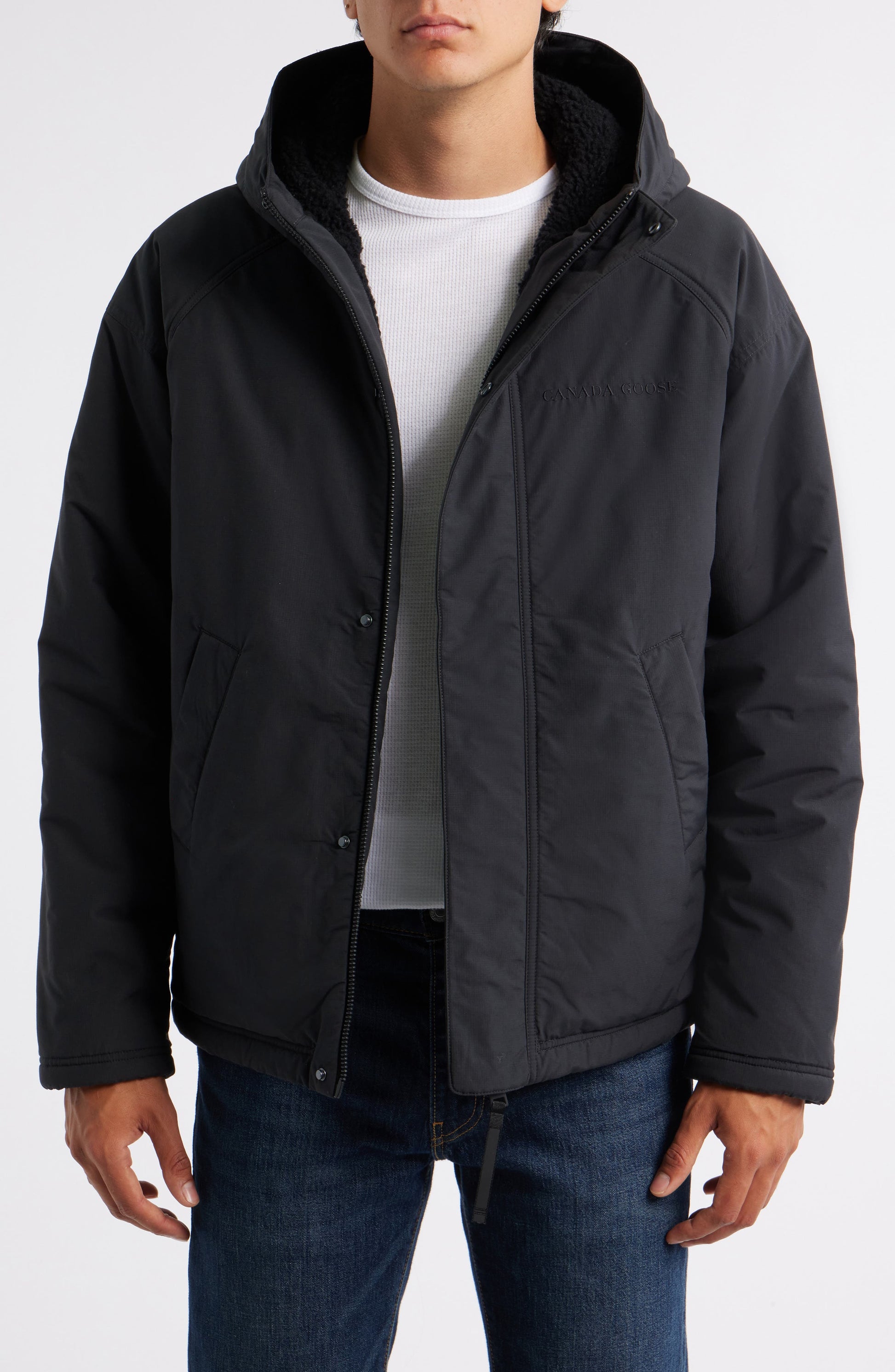 Alberini Reversible High Pile Fleece Bomber Jacket Black Black Call Me Petty