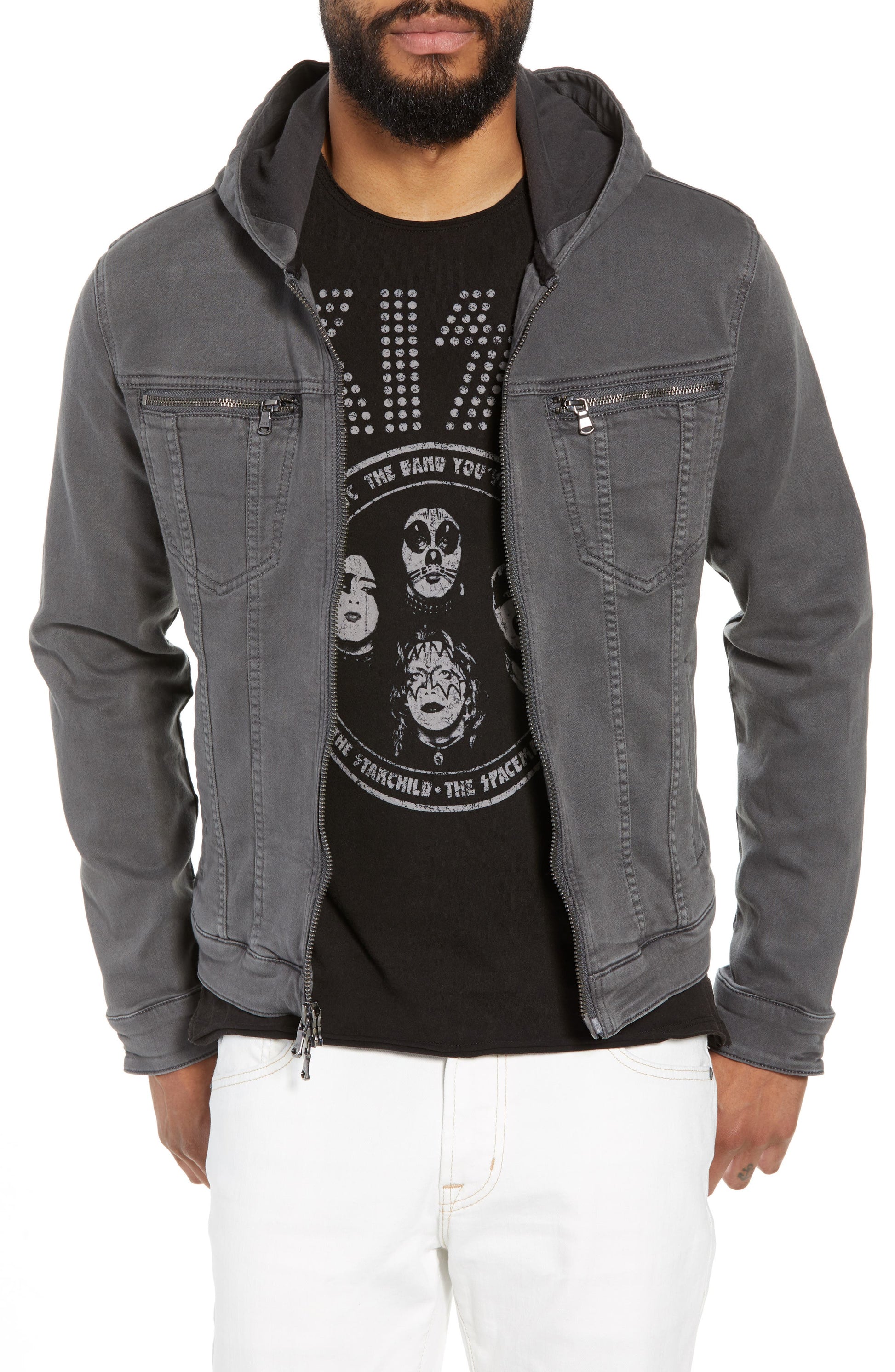 Hooded Denim Jacket Shark Grey Call Me Petty