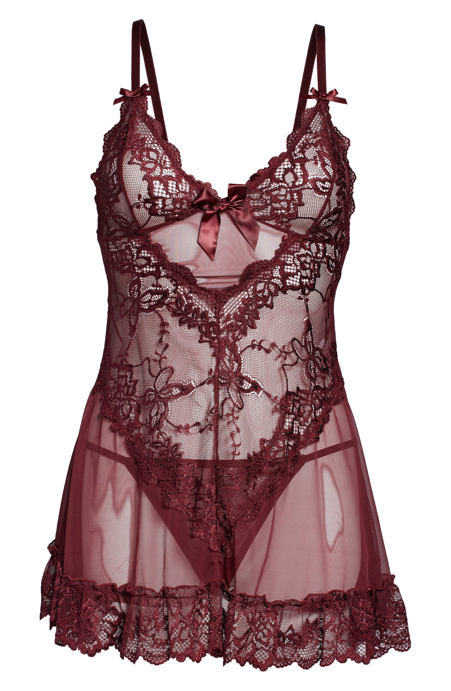 Valentine Soft Cup Babydoll Chemise & G-String Thong Call Me Petty