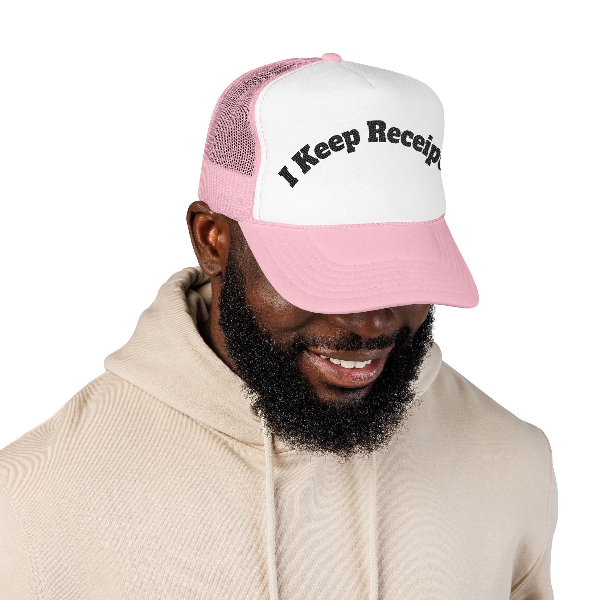 I keep Receipts | Embroidered Foam Trucker Hat Printify