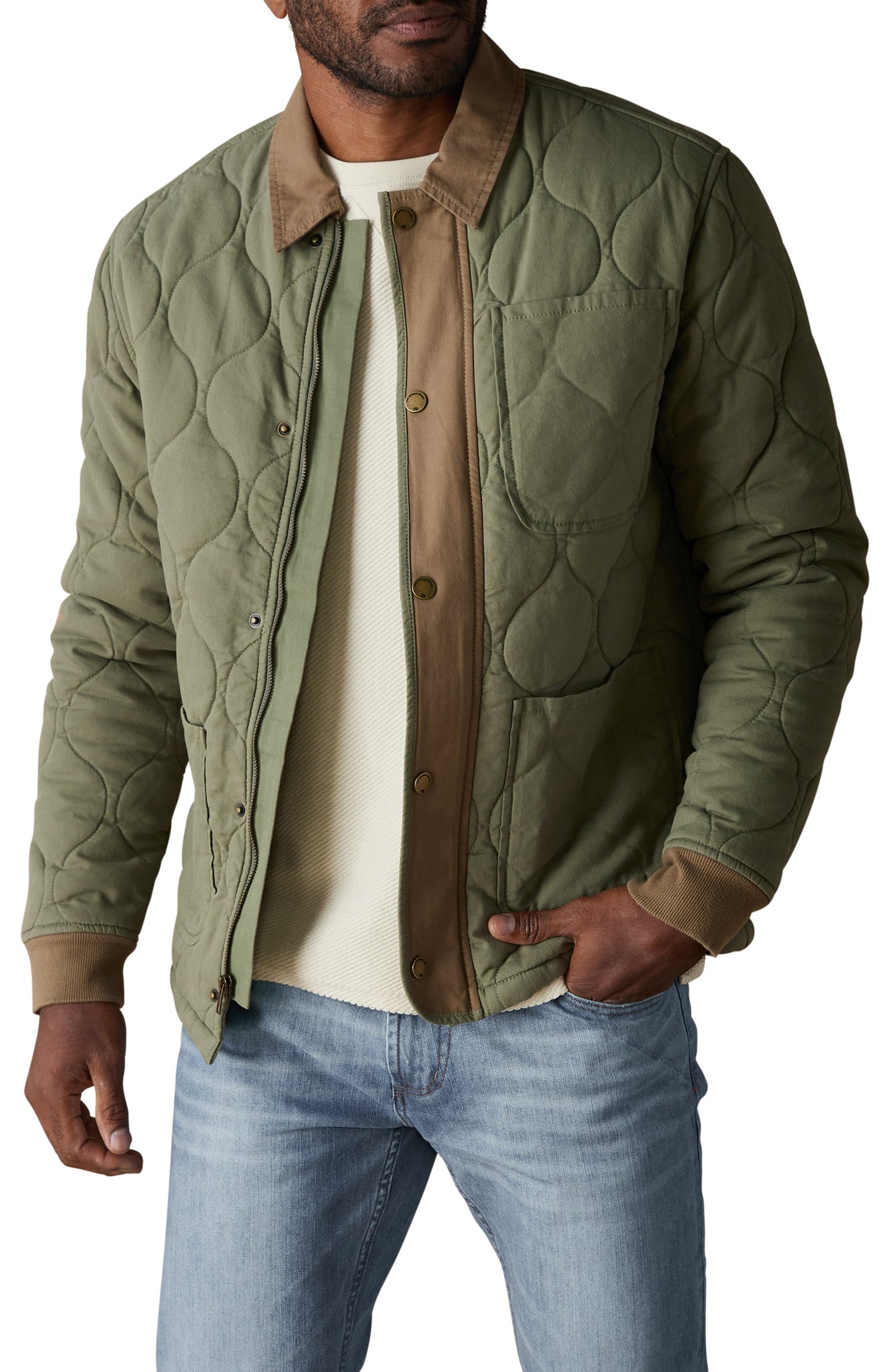 James Quilted Canvas Liner Jacket Moss Cedar Large R Call Me Petty