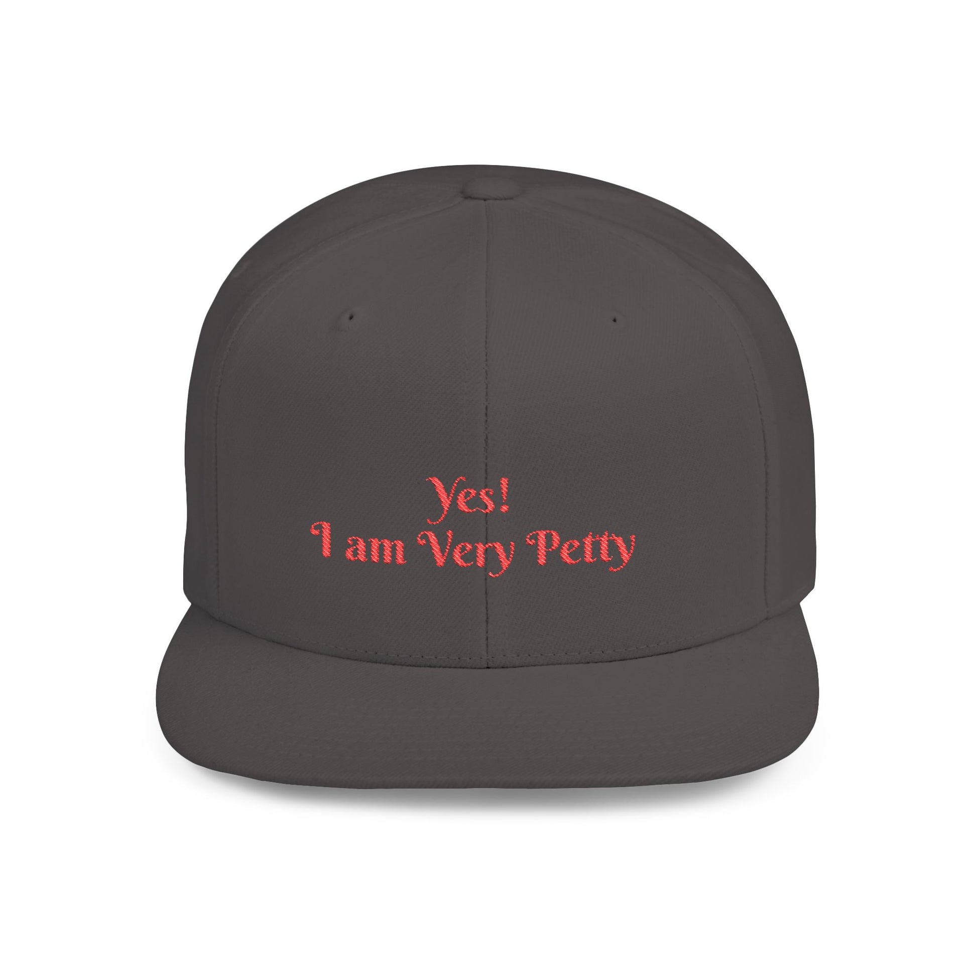 Petty Flat Bill Snapback Cap One size Dark Grey Printify