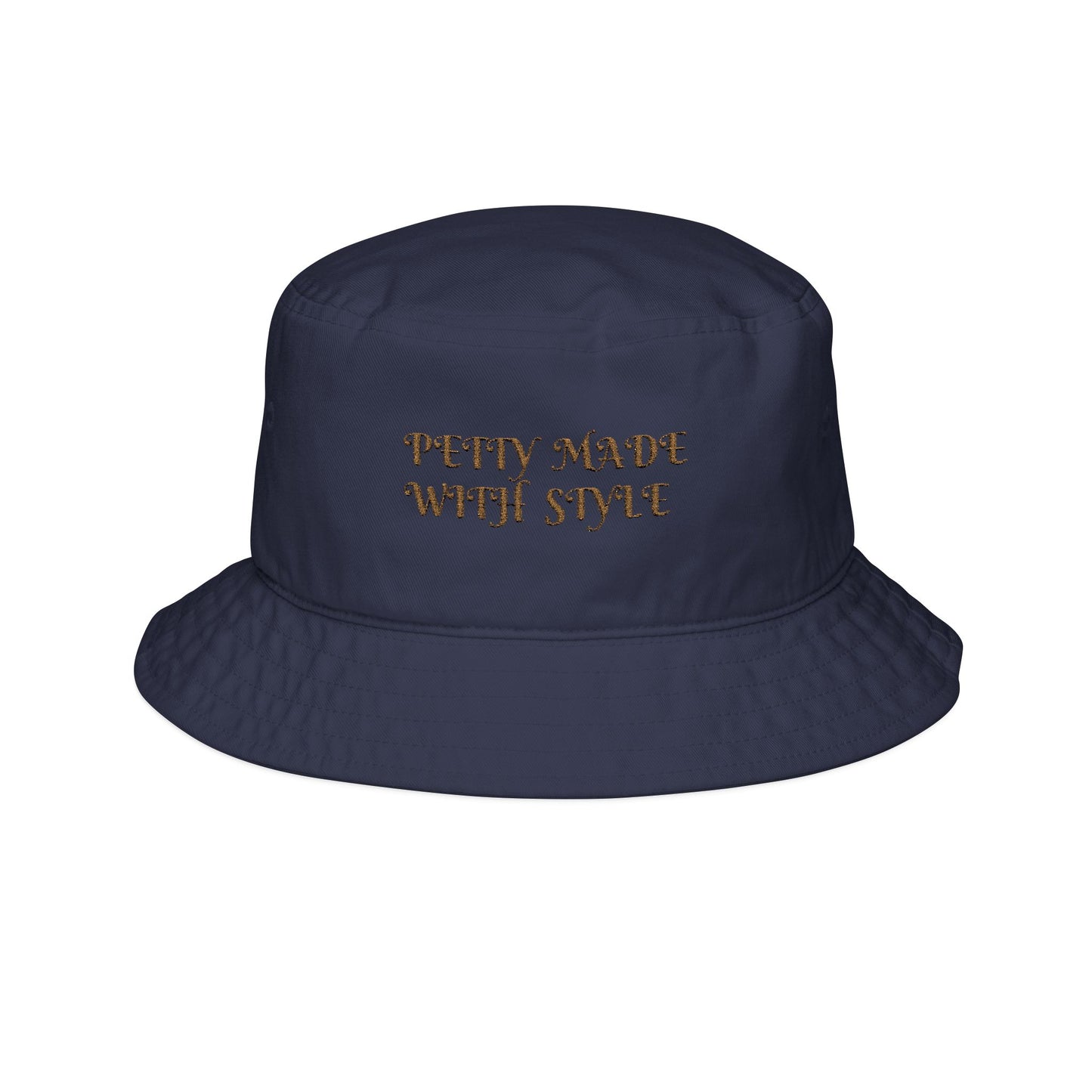 Bucket Hat - Embroidered 'Petty Made with Style One size Navy Printify