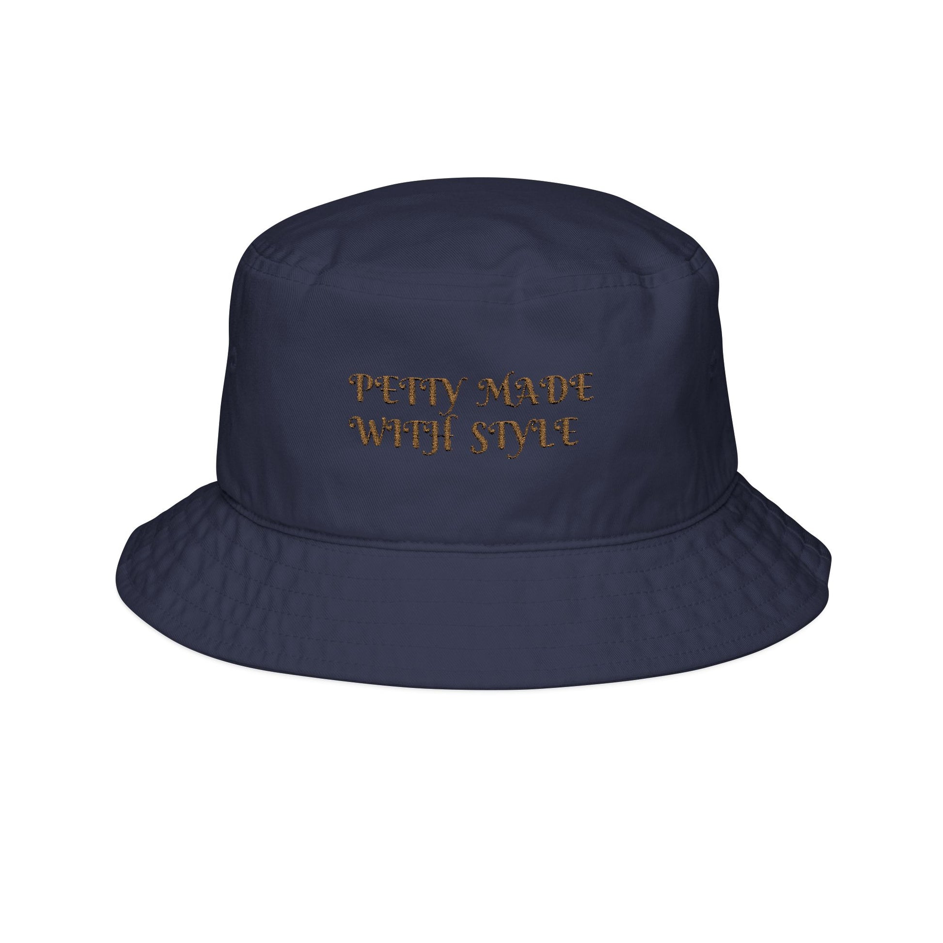 Bucket Hat - Embroidered 'Petty Made with Style One size Navy Printify
