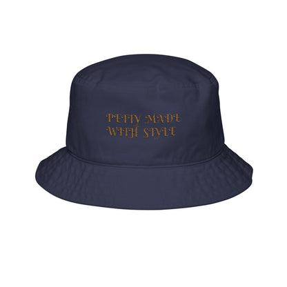 Bucket Hat - Embroidered 'Petty Made with Style One size Navy Printify