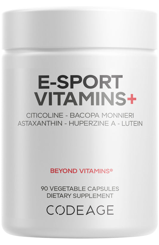 E-Sport Vitamins+ Citicoline Cognizin, Bacopa Monnieri, L-Theanine, Ginkgo, Lutein White Call Me Petty