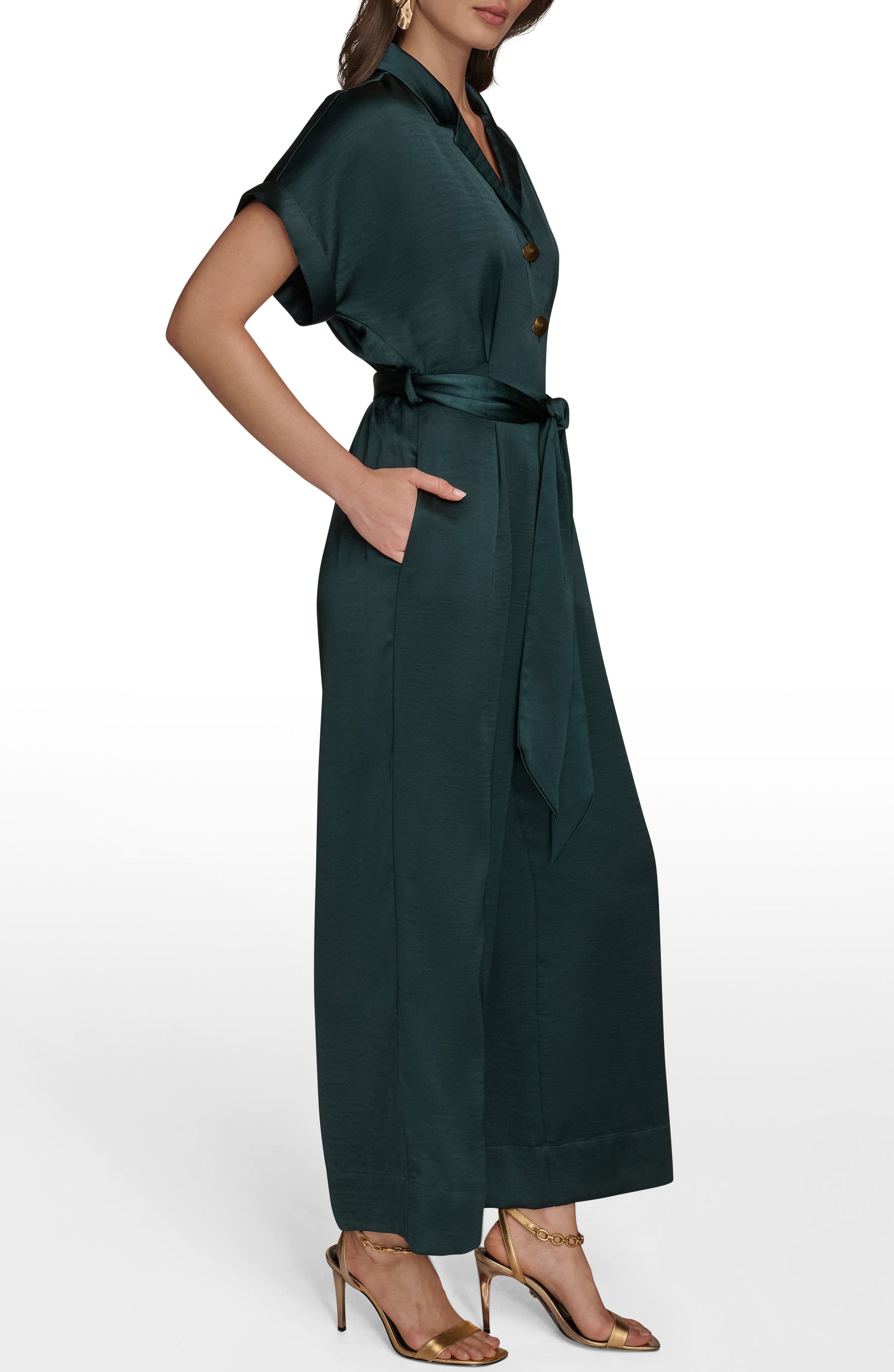 Tie Waist Satin Jumpsuit Call Me Petty