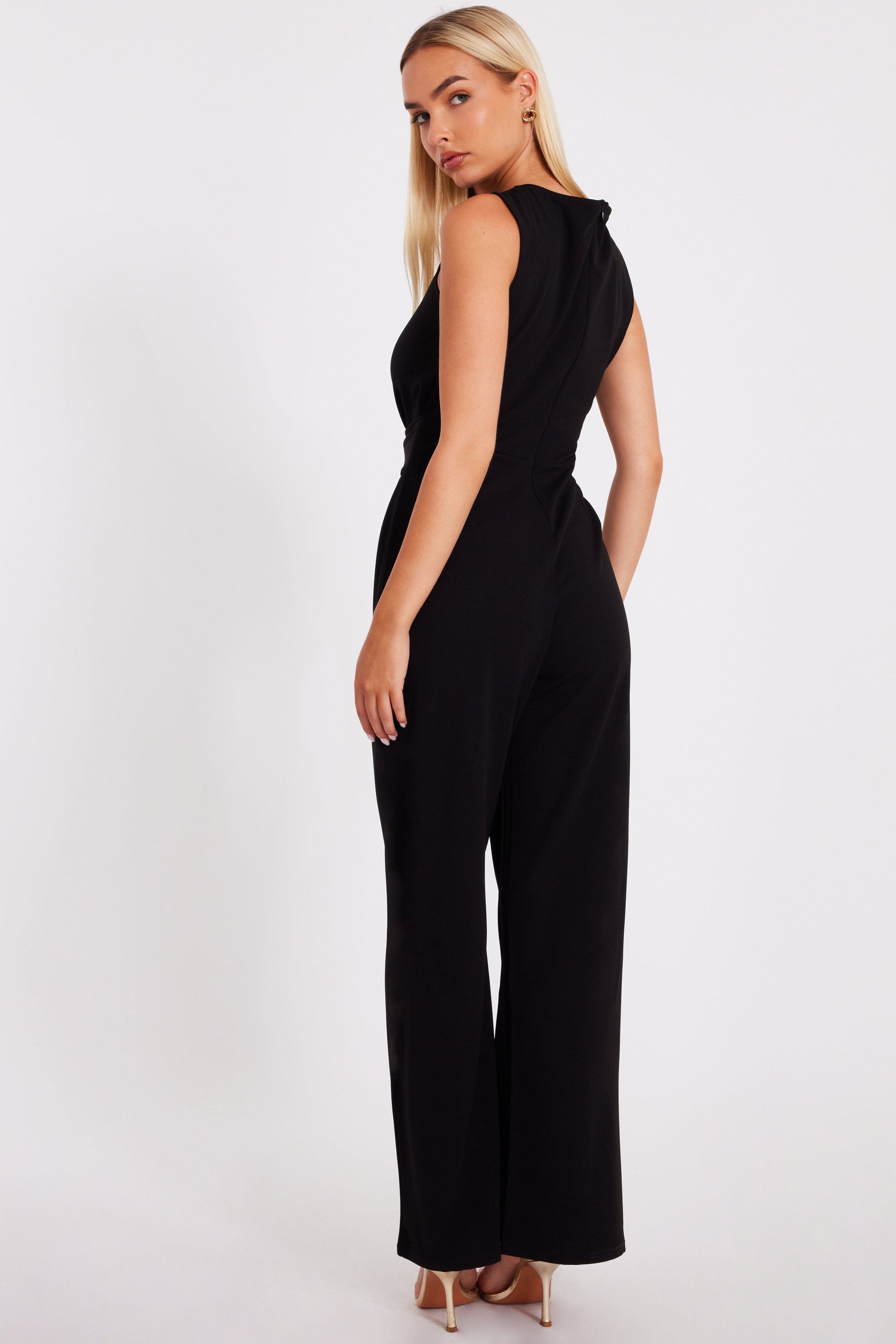 Scuba Crepe Jumpsuit with Gold Buckle Call Me Petty
