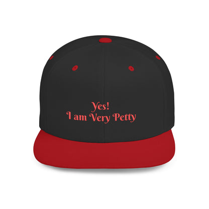 Petty Flat Bill Snapback Cap One size Black Red Printify