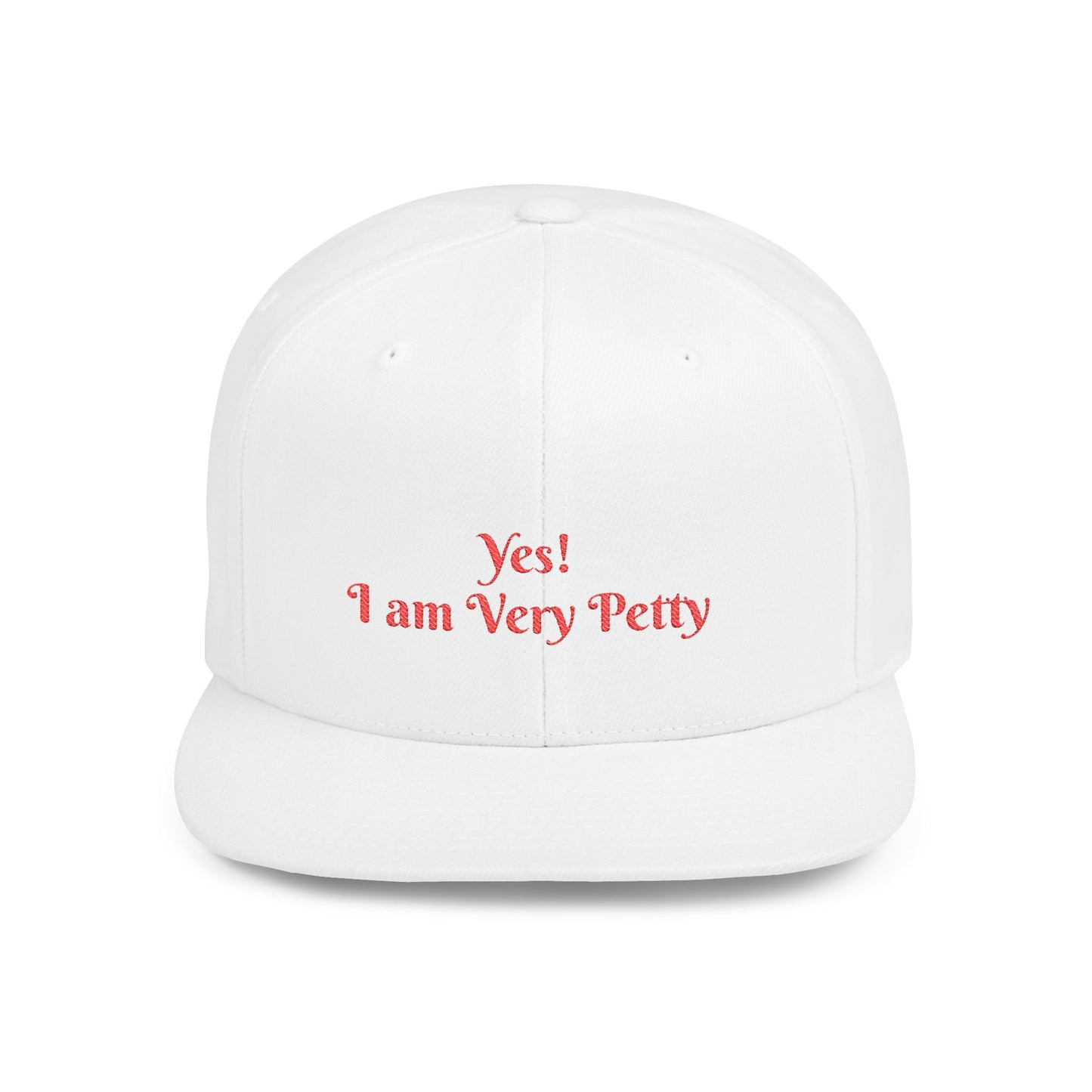 Petty Flat Bill Snapback Cap One size White Printify