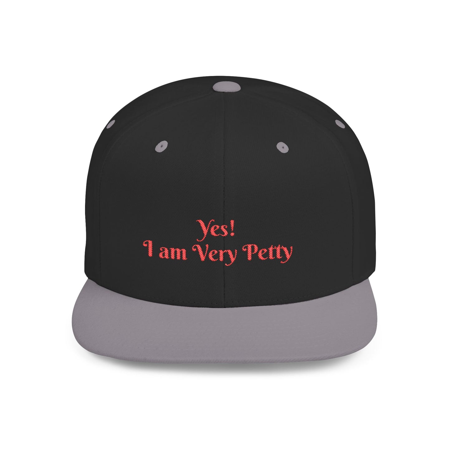 Petty Flat Bill Snapback Cap One size Black Silver Printify