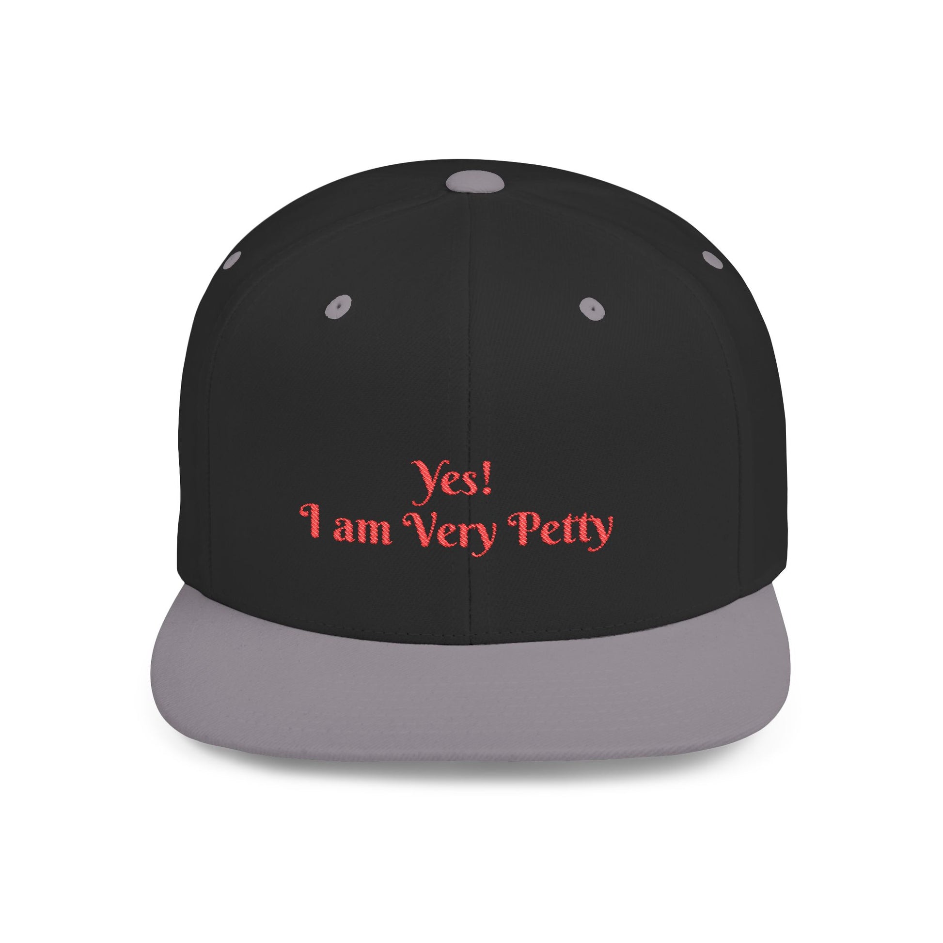 Petty Flat Bill Snapback Cap One size Black Silver Printify