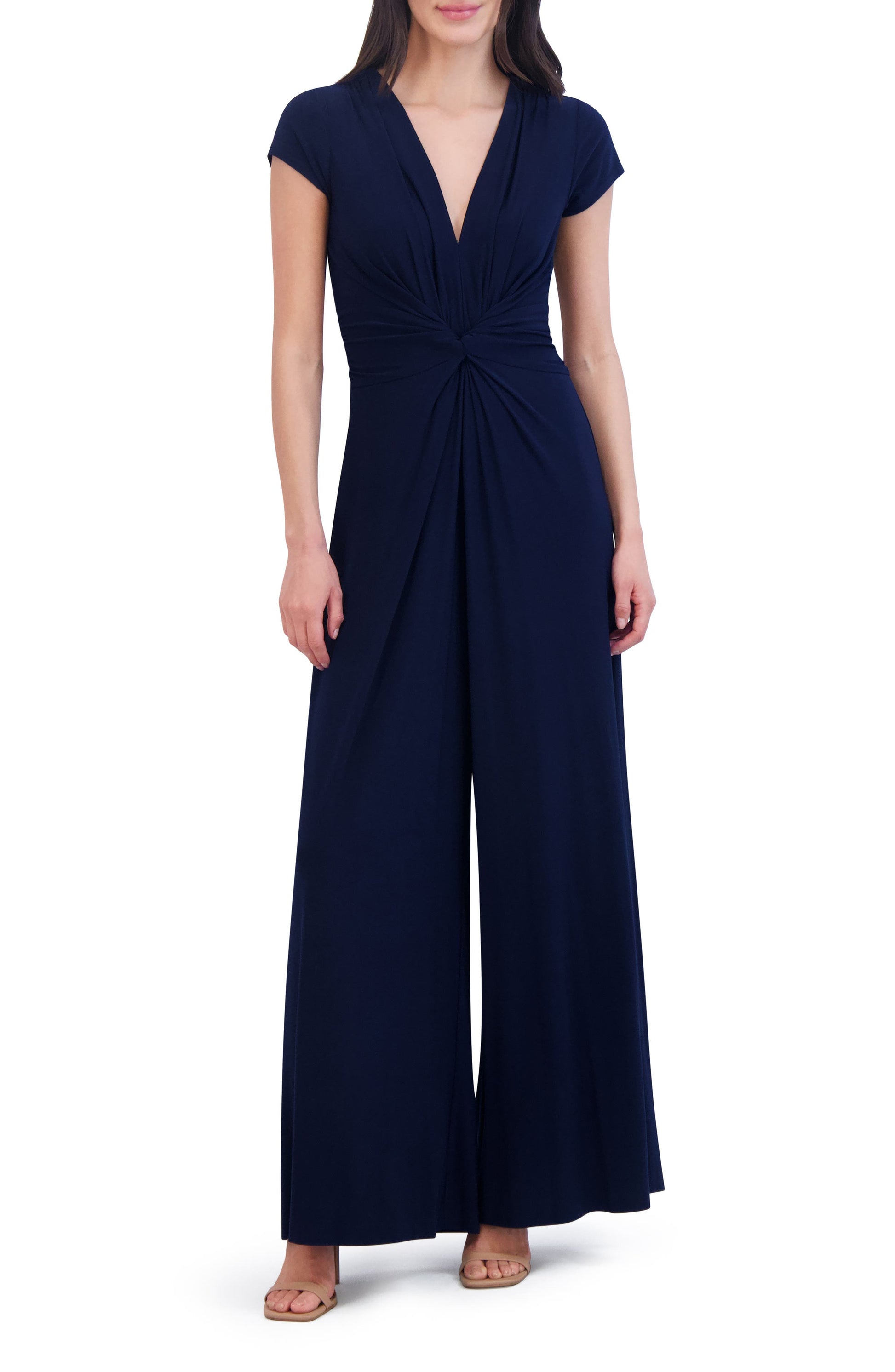 Twist Front Jersey Jumpsuit Navy Call Me Petty